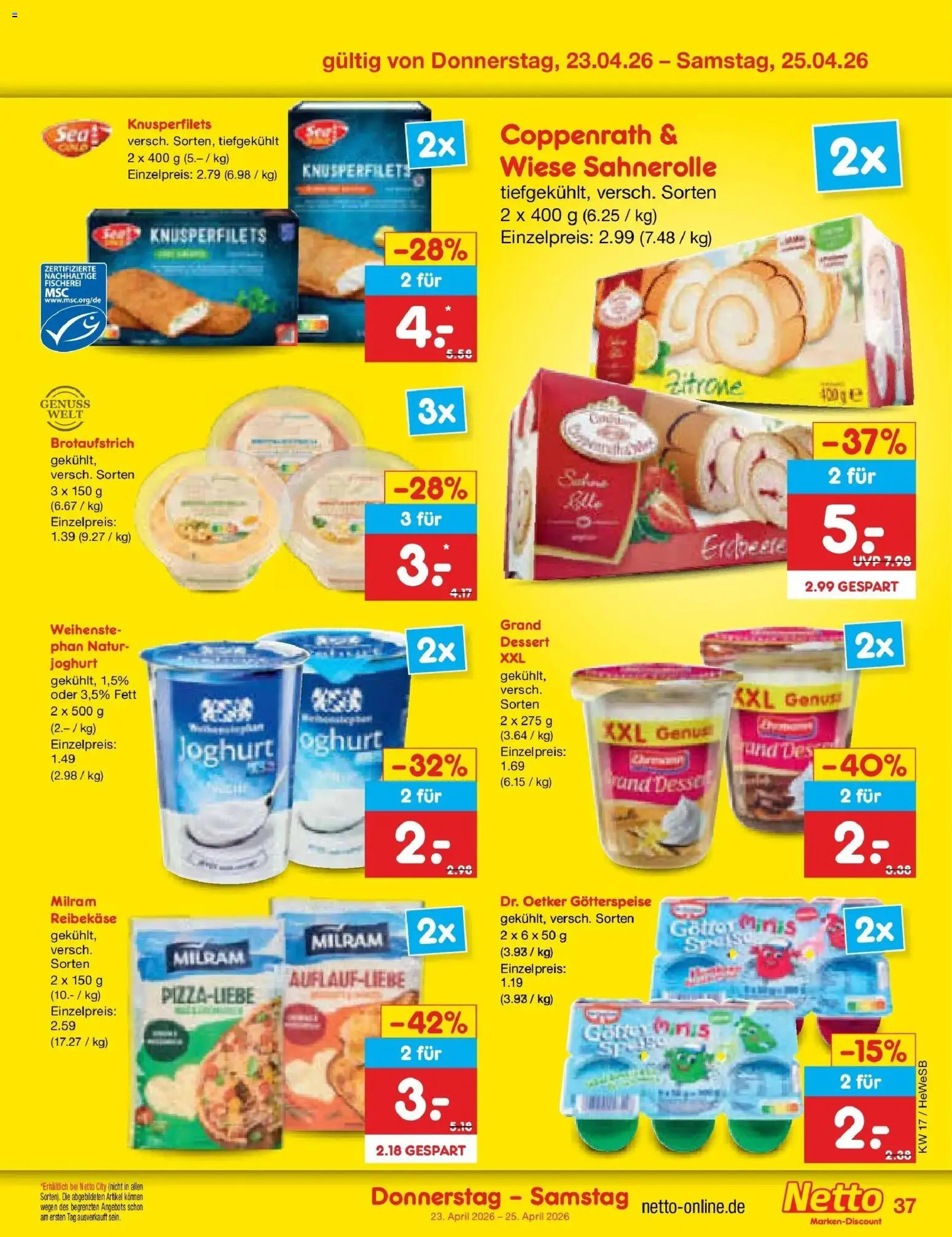 Netto Marken-Discount Prospekt Hamburg	 – gültig ab 20.04.2026 | Seite: 49 | Produkte: Joghurt, Milram, Zitrone, Reibekase