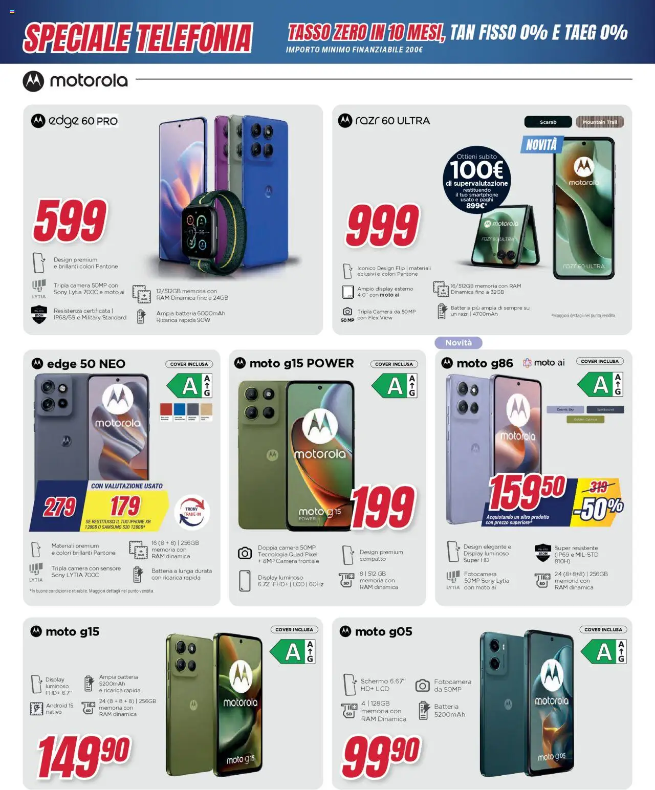 Volantino Trony del 21.08.2025 | Pagina: 40 | Prodotti: Schermo, Fotocamera, Batteria, Samsung