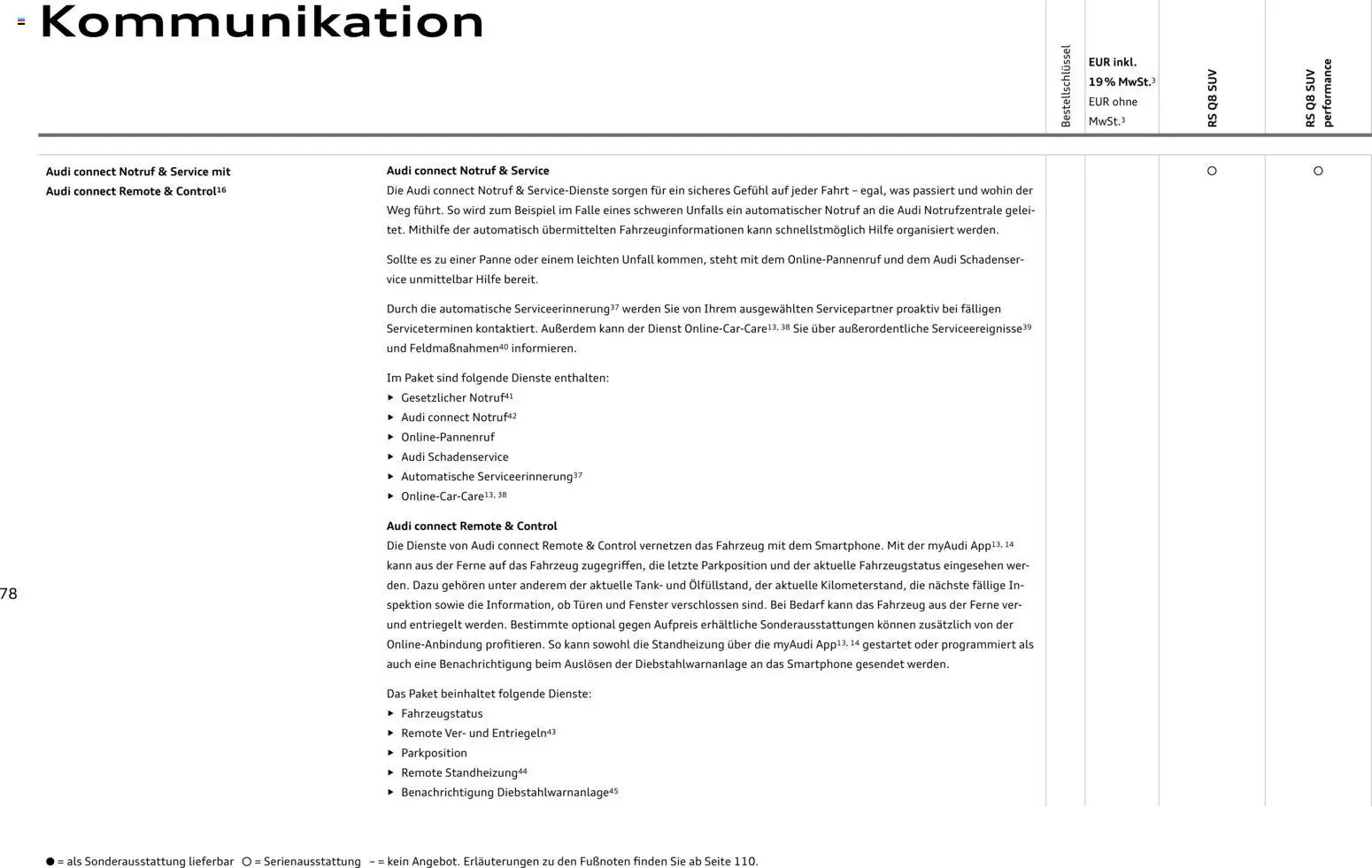Audi RS Q8 / RS Q8 performance – gültig ab 27.11.2025 | Seite: 78 | Produkte: Smartphone