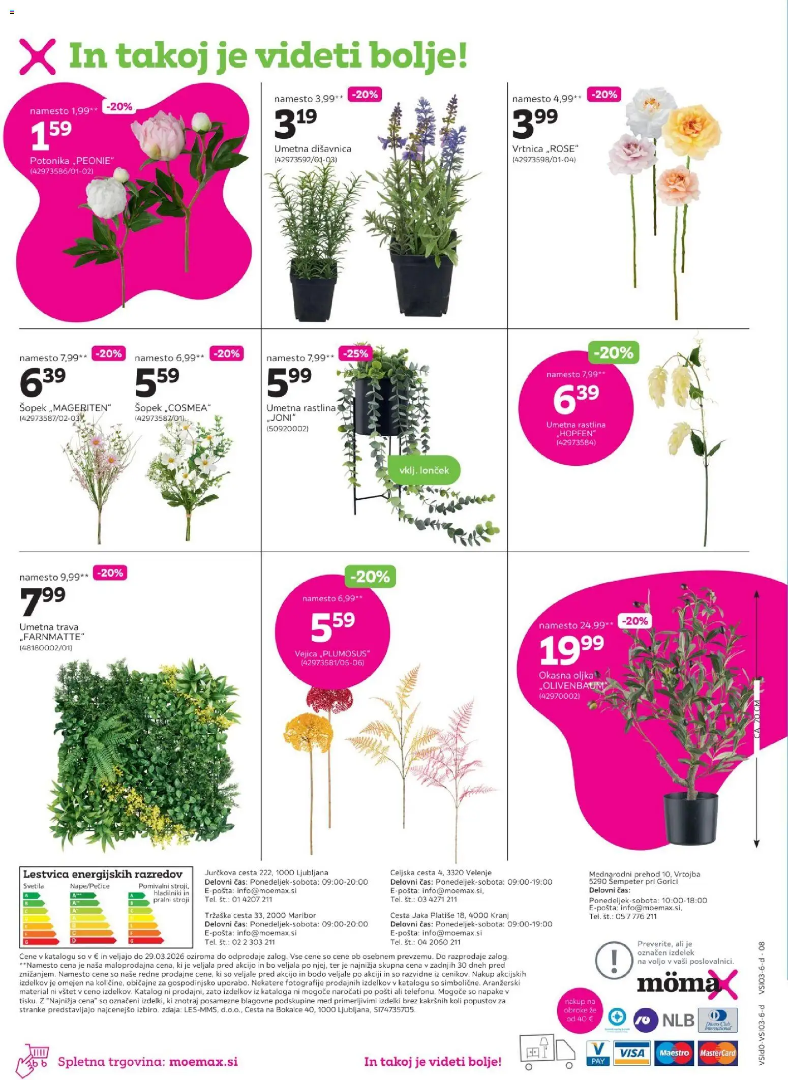 Novi Mömax katalog ponudbe – veljaven od 16.03.2026 | Stran: 8 | Izdelki: Umetna rastlina, Šopek, Umetna trava
