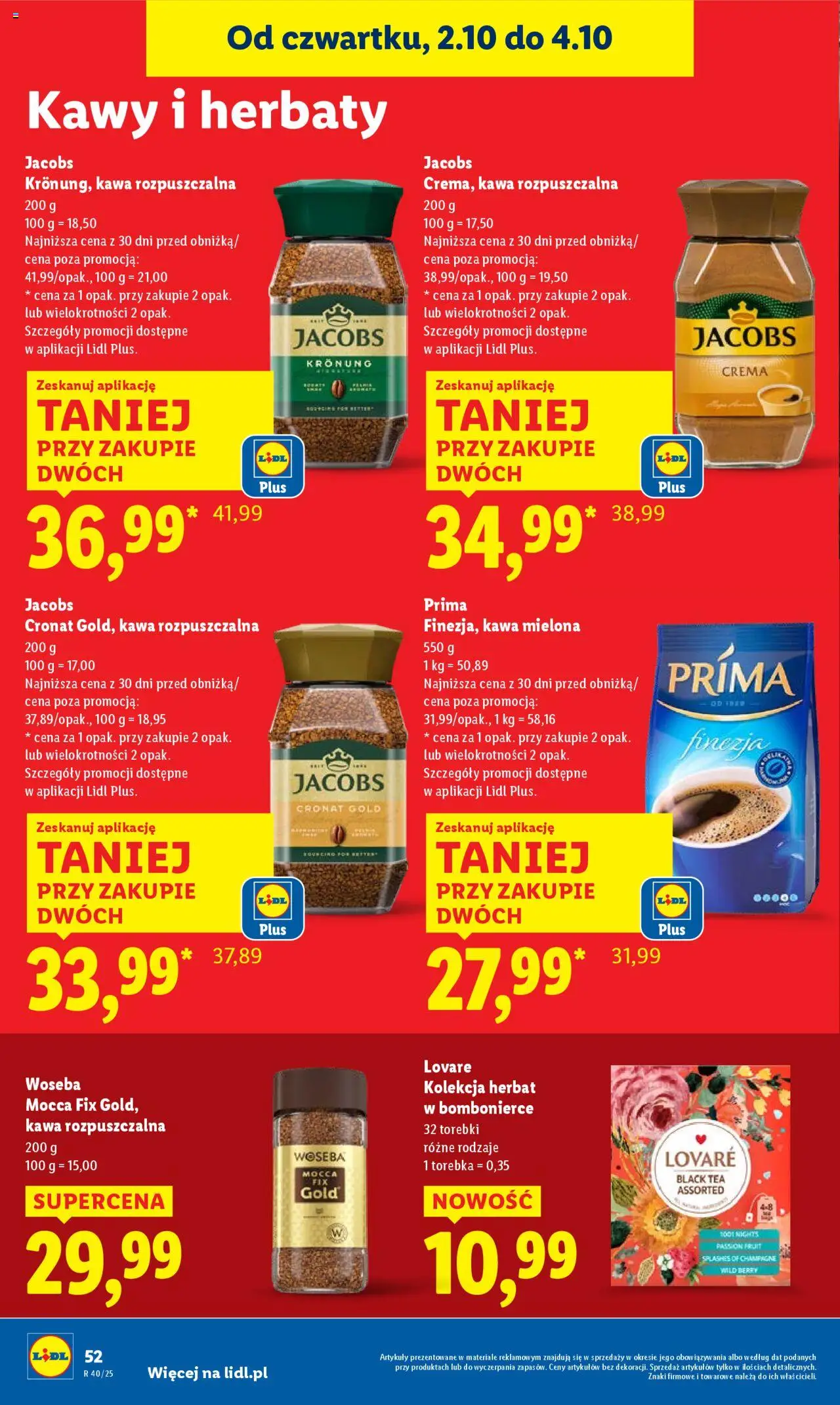 Lidl Gazetka od 02.10.2025 | Strona: 56 | Produkty: Torebka, Kawa rozpuszczalna, Champagne, Torebki