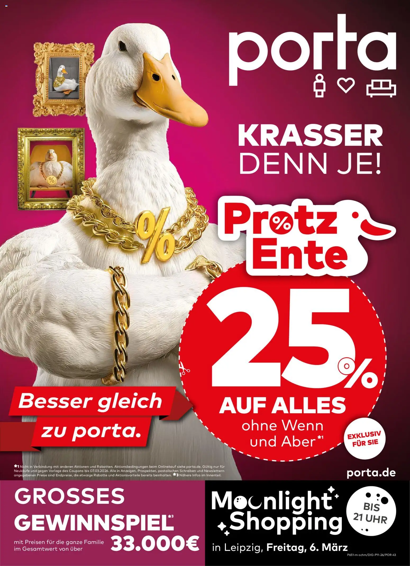 Porta! Prospekt Leipzig – gültig ab 01.03.2026 | Seite: 1 | Produkte: Uhr, Ente