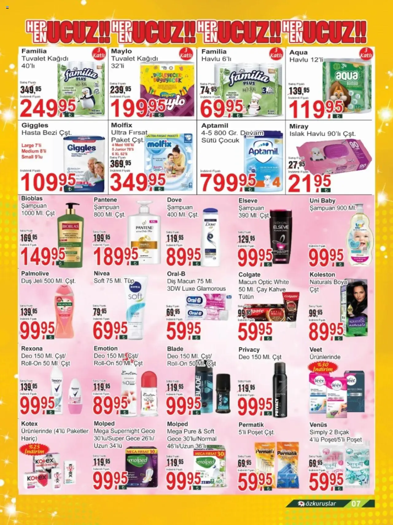 Özkuruşlar Katalog - 11.10.2025 tarihinden itibaren geçerlidir | Sayfa: 7 | Ürünler: Tuvalet, Şampuan, Duş jeli, Tuvalet kağıdı