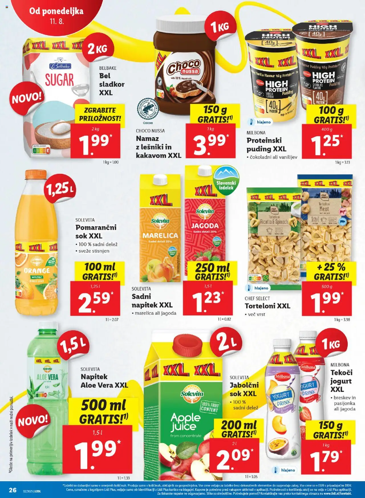 Lidl katalog │ velja od 07.08.2025 | Stran: 46 | Izdelki: Namaz, Jogurt, Sok, Sladkor