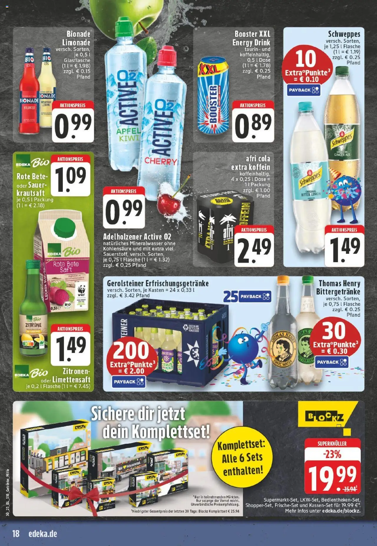 Edeka prospekt Bocholt-Sternern	 - gültig ab dem 20.07.2025 | Seite: 18 | Produkte: Cola, Adelholzener, Schweppes, Zitrone