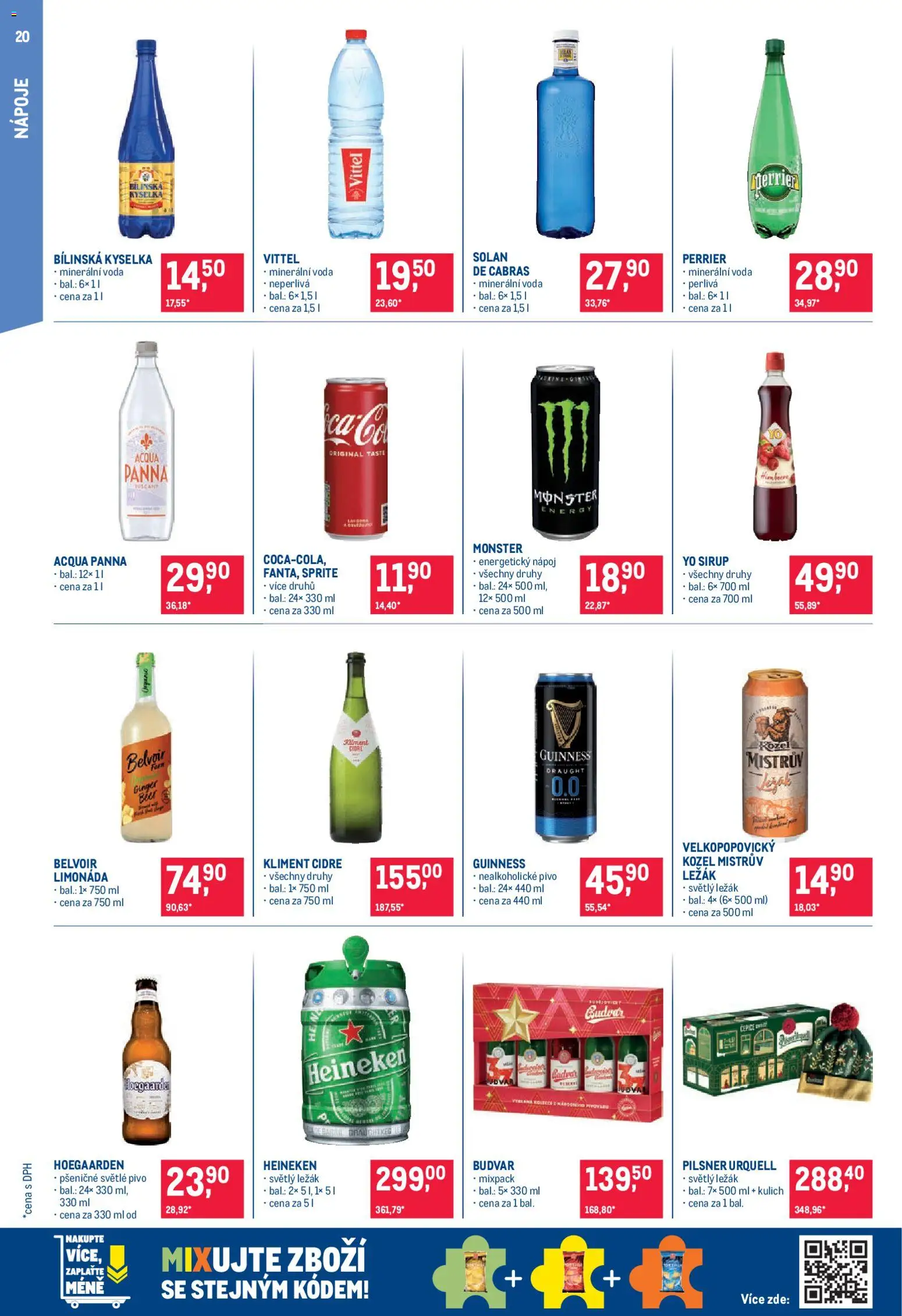Makro leták - Pro milovníky jídla od 05.11.2025 | Strana: 20 | Produkty: Heineken, Monster, Pilsner, Sirup