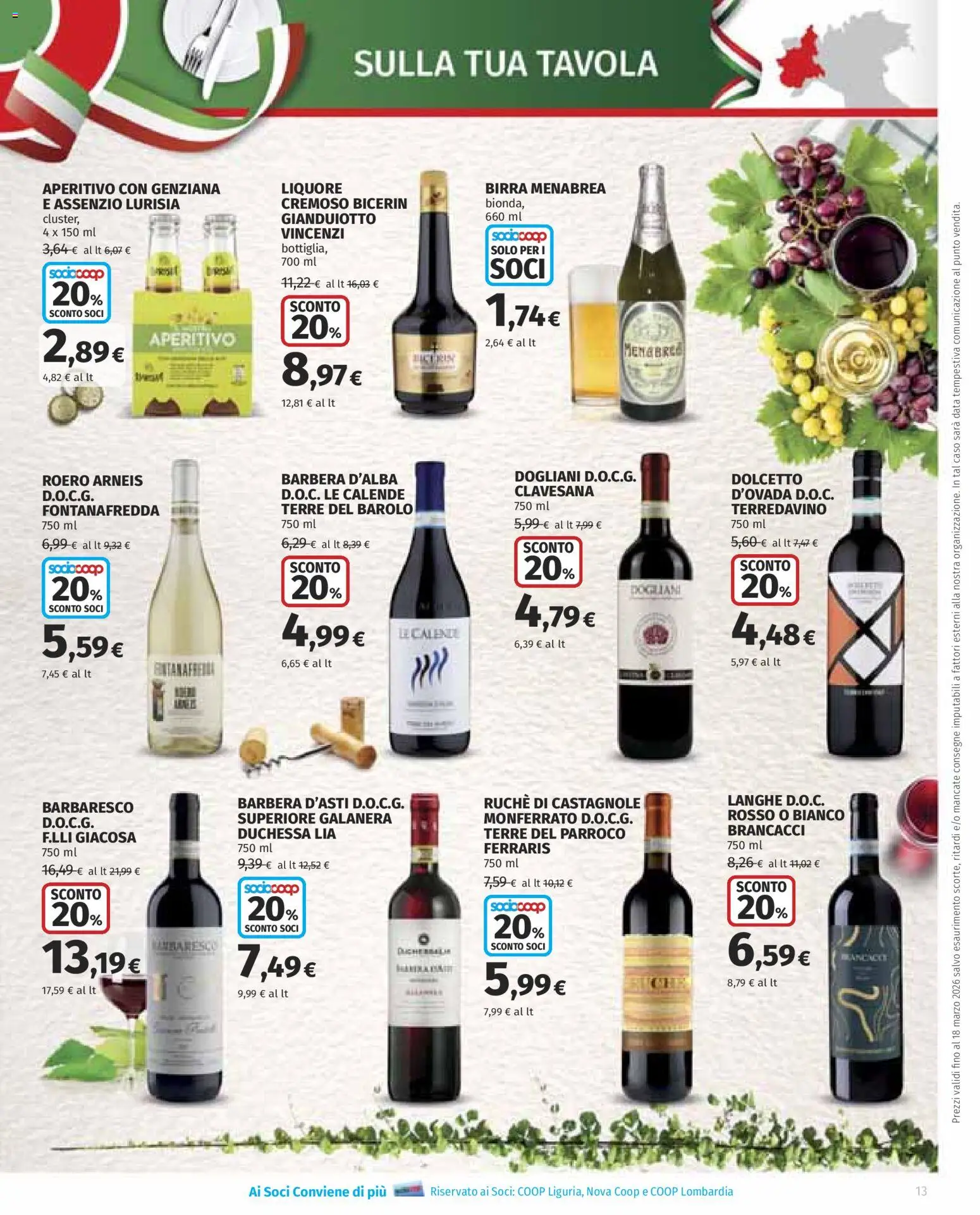Volantino COOP del 05.03.2026 | Pagina: 13 | Prodotti: Birra, Data, Liquore, Aperitivo