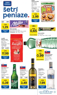 Tesco leták platný od 22.10.2025 | Strana: 13 | Produkty: Zlatý Bažant, Čokoláda, Vodka, Amundsen vodka