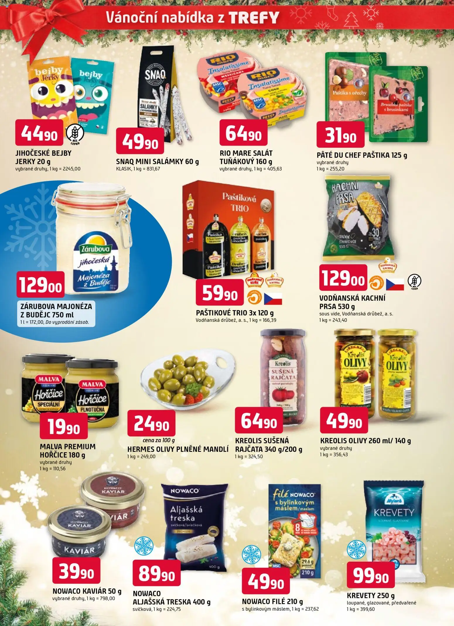 Trefa leták - Vánoční speciál od 19.11.2025 | Strana: 4 | Produkty: Rajčata, Nowaco file, Krevety, File