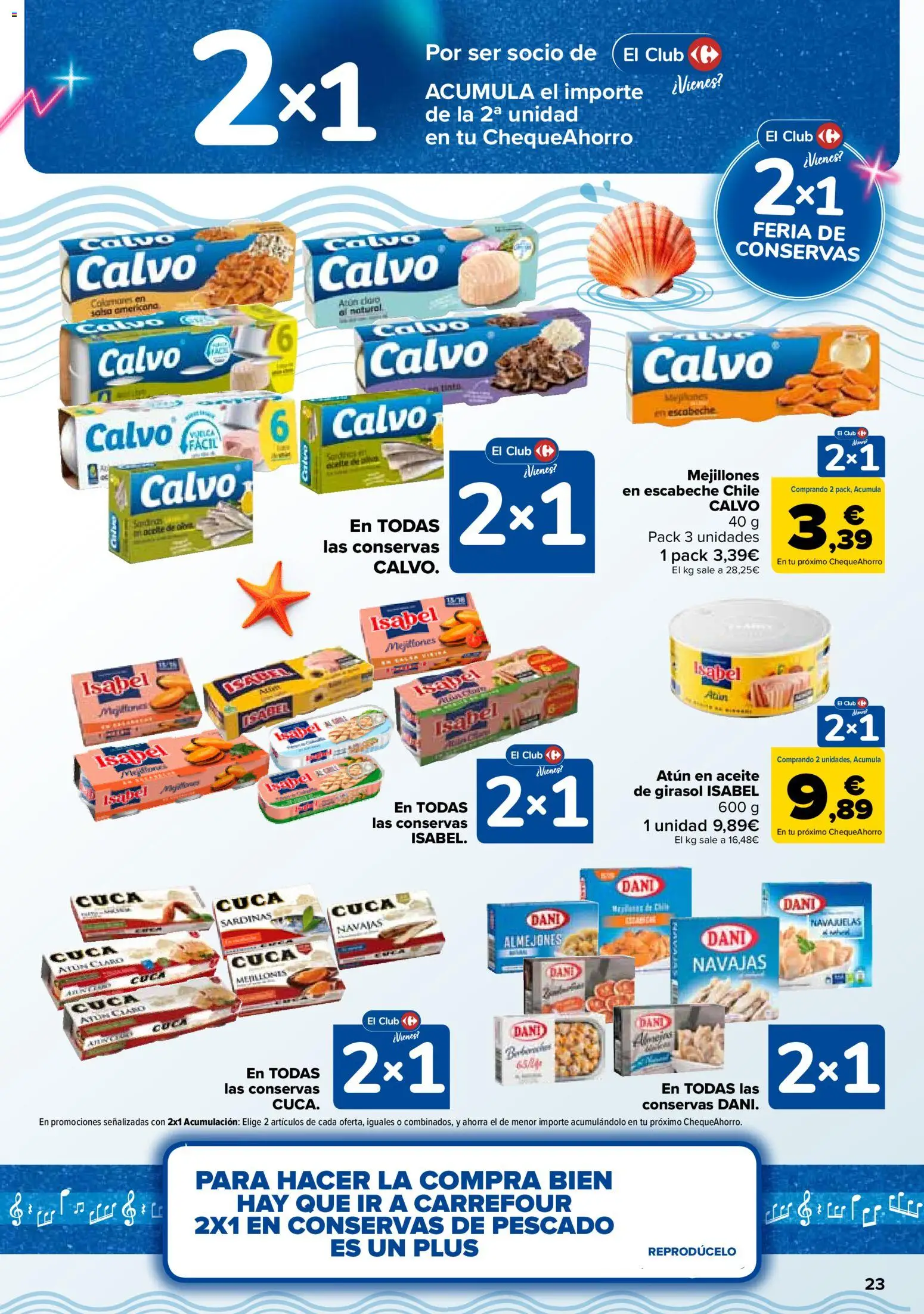 Carrefour folleto │ válido desde el 24.03.2026 | Página: 23 | Productos: Calamares, Aceite, Pescado, Aceite de girasol