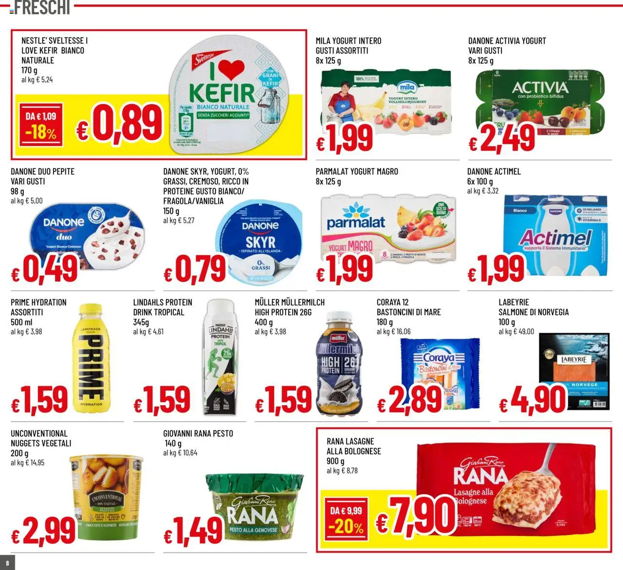 Volantino Galassia del 16.10.2025 | Pagina: 8 | Prodotti: Yogurt, Salmone, Nuggets, Pesto