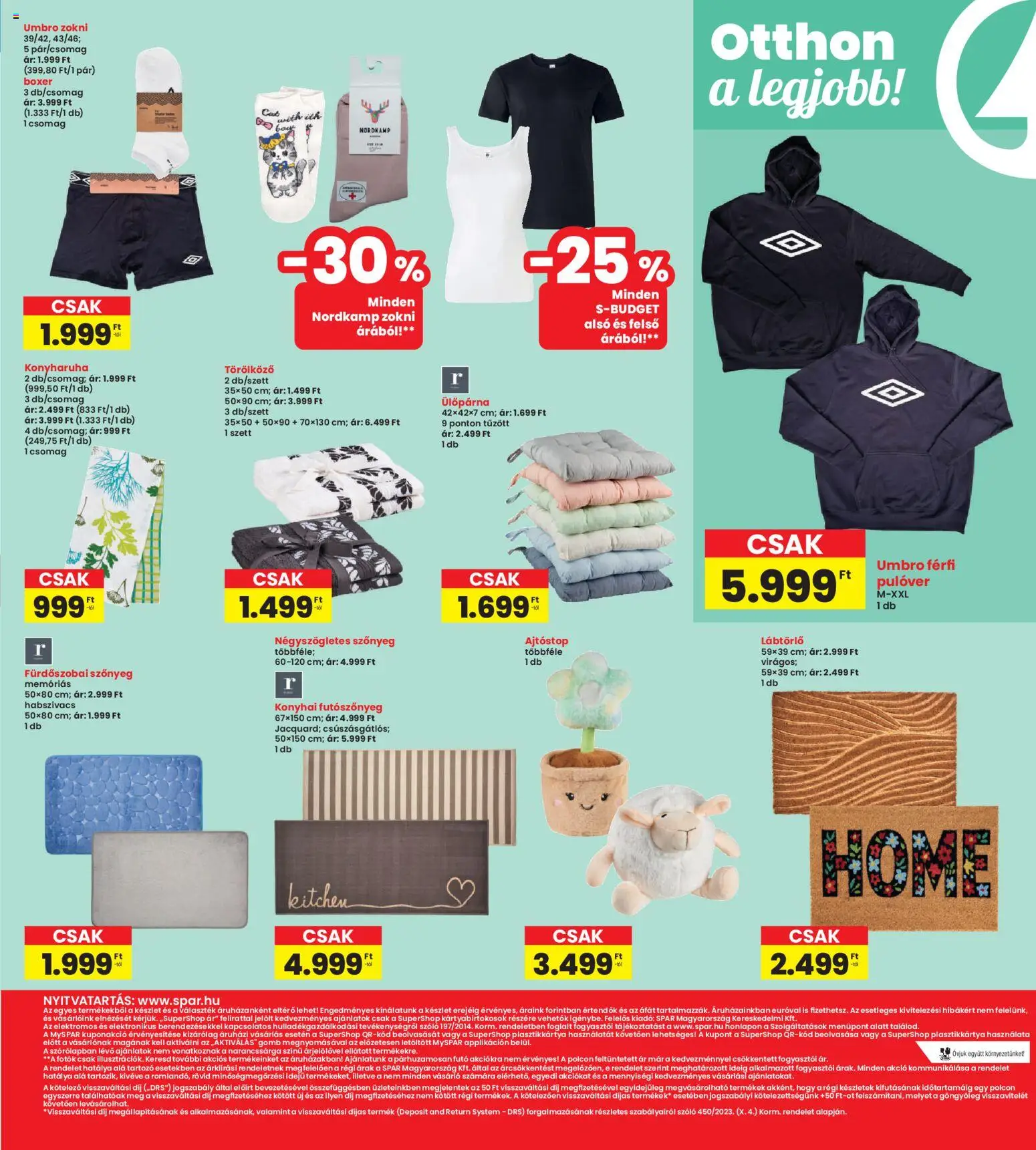 Interspar akciós ujság - amely érvényes a következő dátumtól: 26.03.2026 | Oldal: 17 | Termékek: Konyharuha, Szőnyeg, Ajtóstop, Zokni