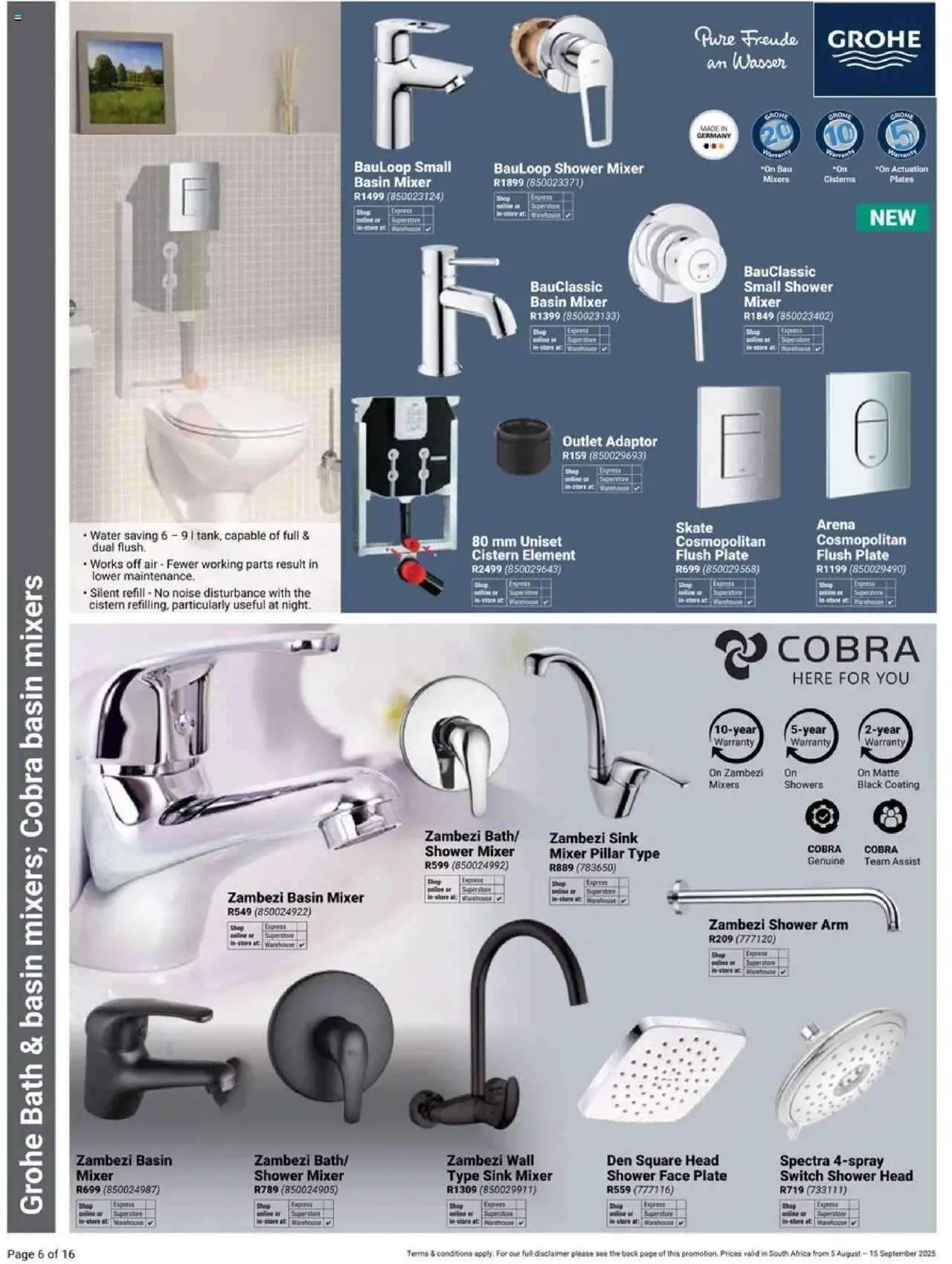 Builders - Your Bathroom Reimagined │ valid from 05.08.2025 | Page: 6 | Products: Bath, Switch, Basin, Sink