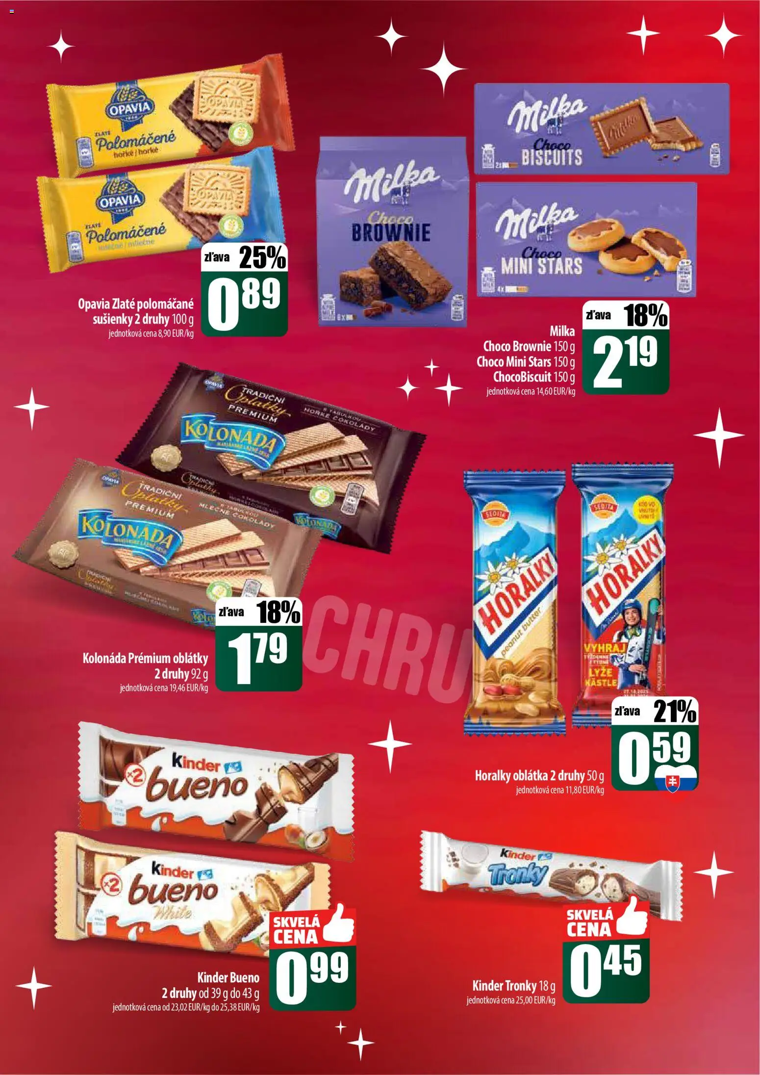 Nové COOP Jednota akcie – leták je platný od 22.12.2025 | Strana: 35 | Produkty: Kinder, Kinder Bueno, Lyže, Horálky