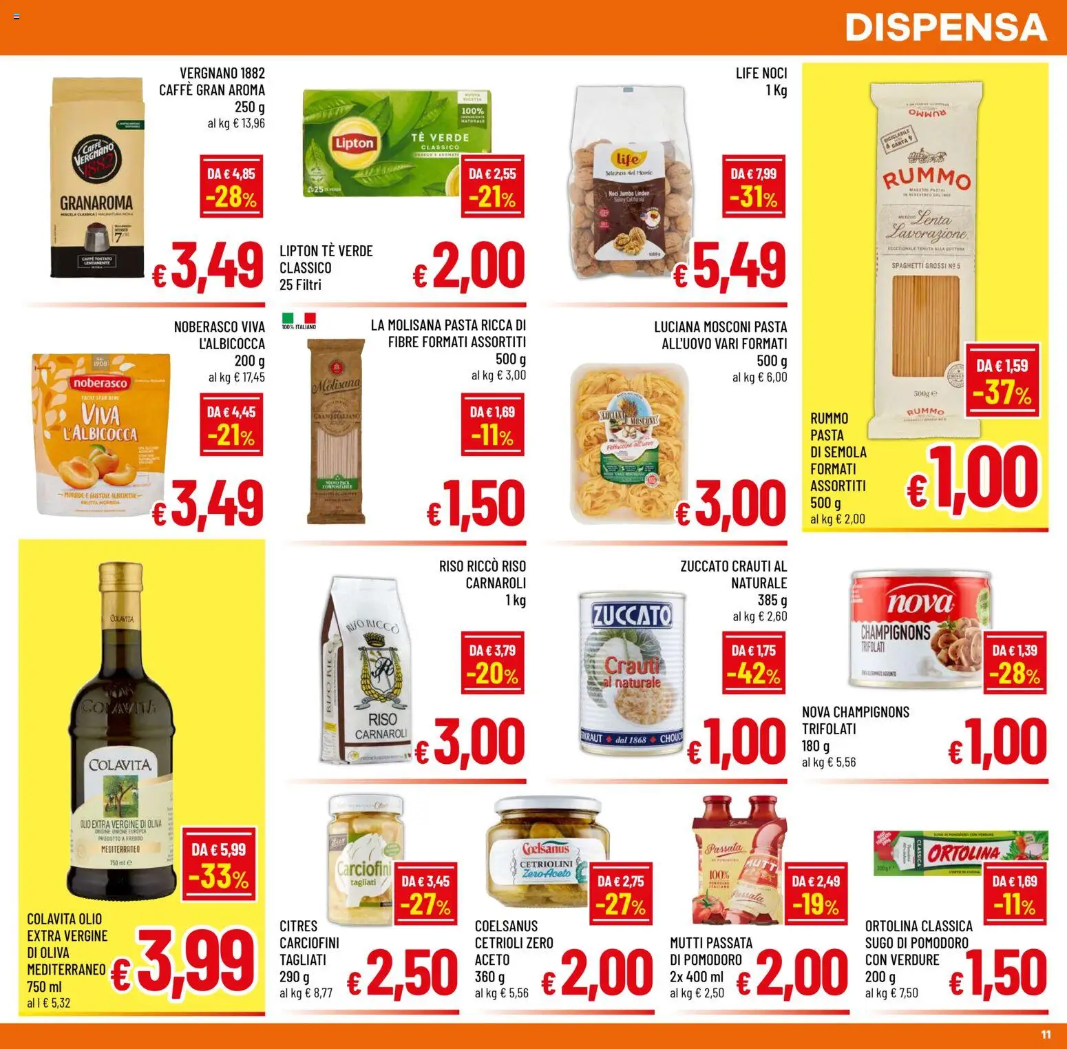 Volantino A&O del 28.01.2026 | Pagina: 11 | Prodotti: Riso, Frutta, Noci, Mutti