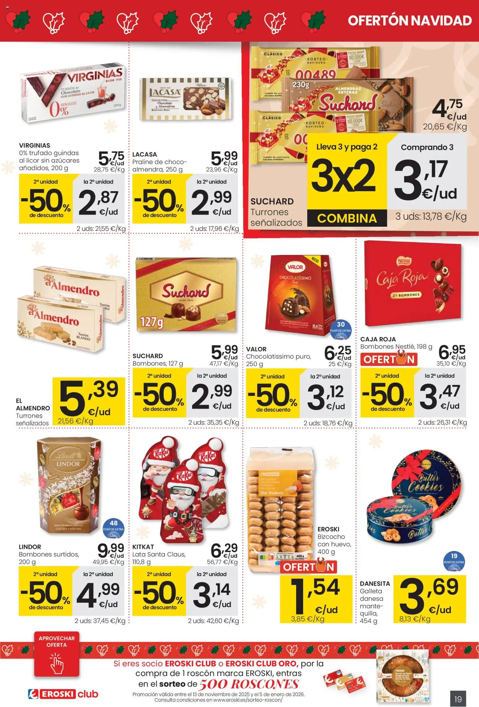 Eroski - Navidad │ válido desde el 18.12.2025 | Página: 19 | Productos: Licor, Chocolate, Bizcocho, Caja