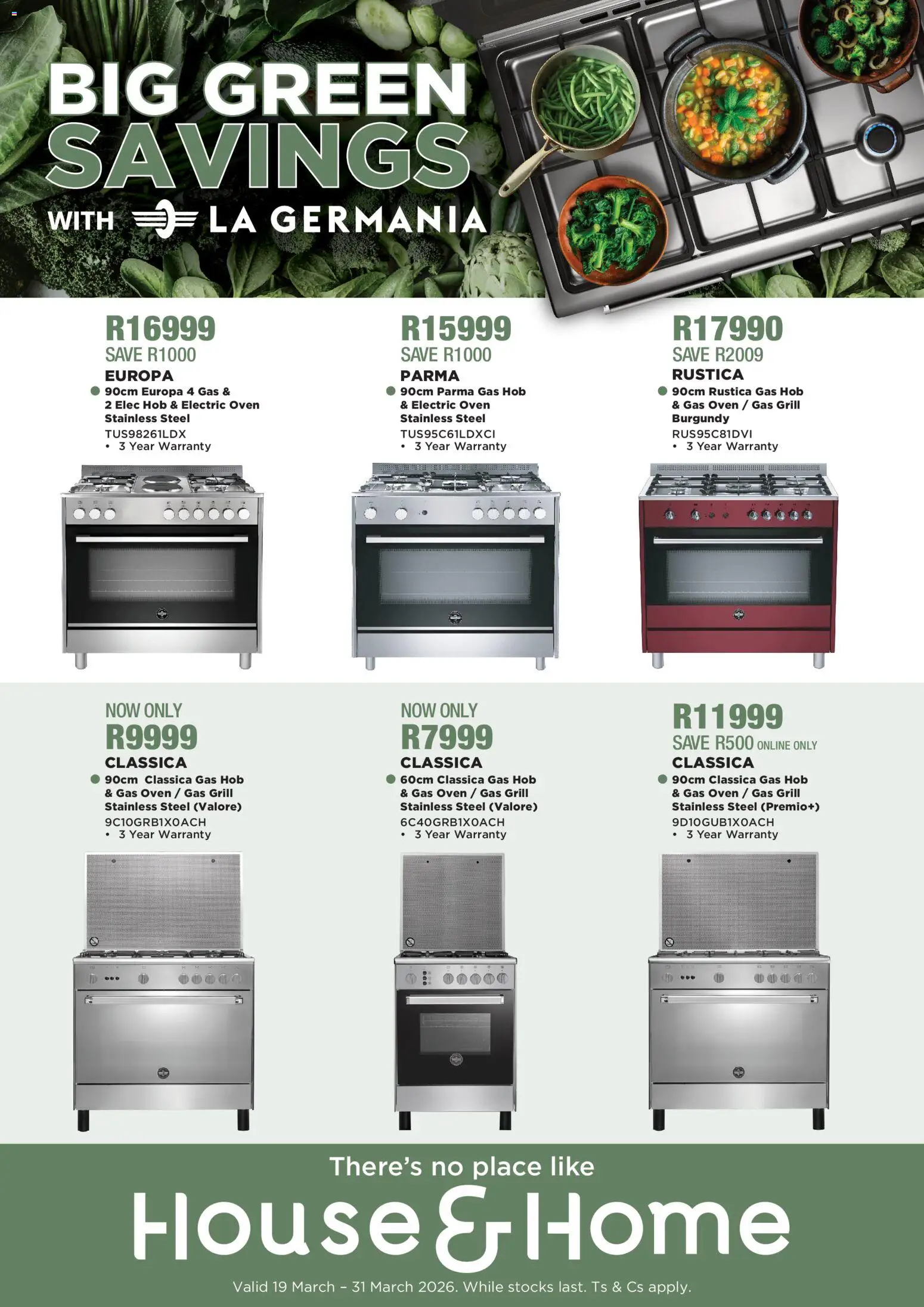 New House and Home La Germania Specials catalogue – valid from 19.03.2026 | Page: 1 | Products: Oven, Hob, Grill