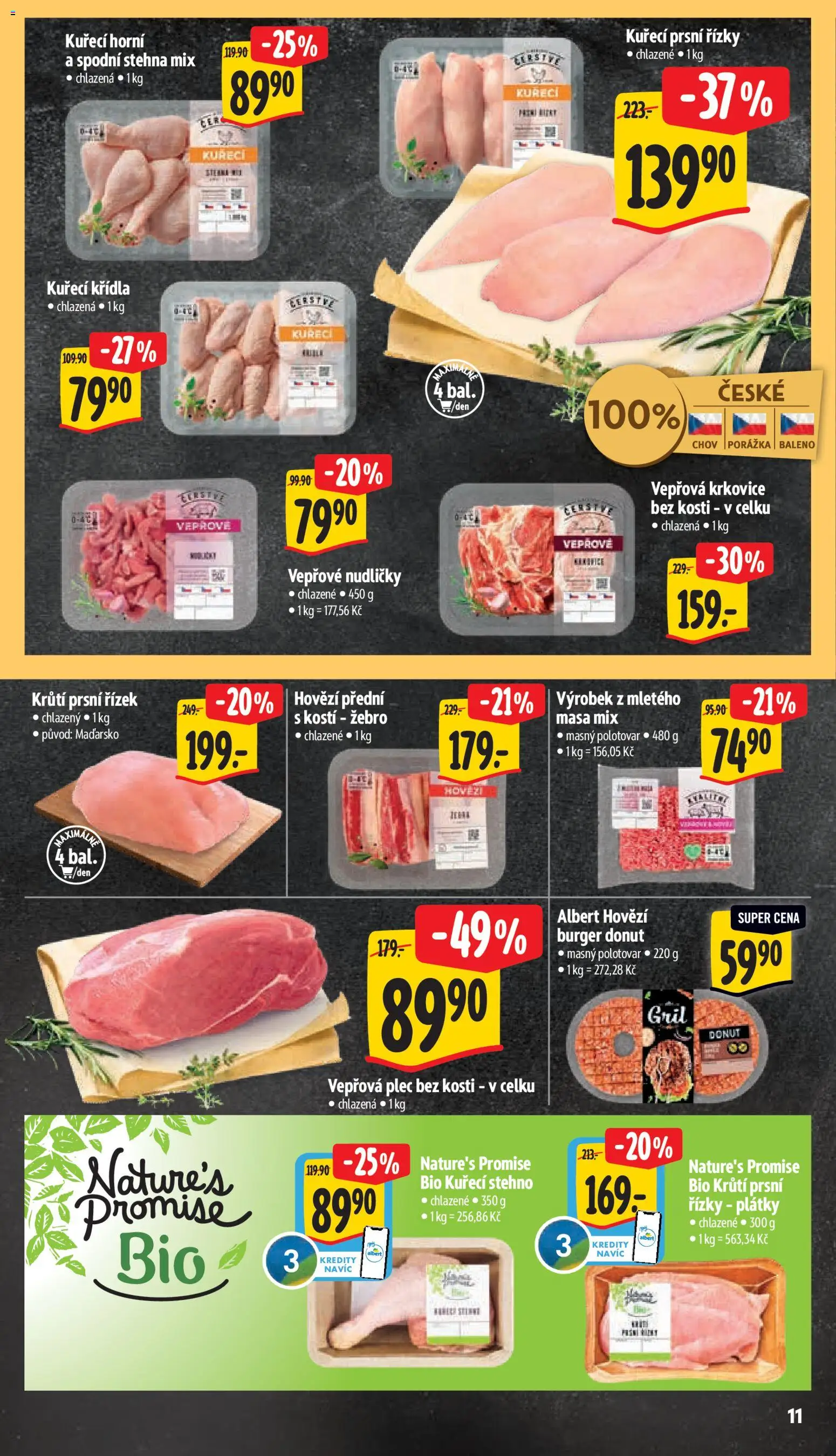 Albert leták - Supermarket od 29.10.2025 | Strana: 20 | Produkty: Donut, Hovězí, Plec bez kosti, Kuřecí prsní řízky