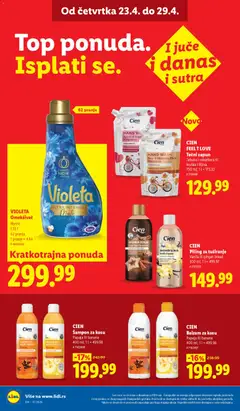 CIEN FEELT LOVE Tečni sapun, Jabuka i rabarbara ili kruška i šljiva 750 ml; 1 l = 173.32 - pregled Lidl kataloga - važi od 23.04.2026 | Strana: 44