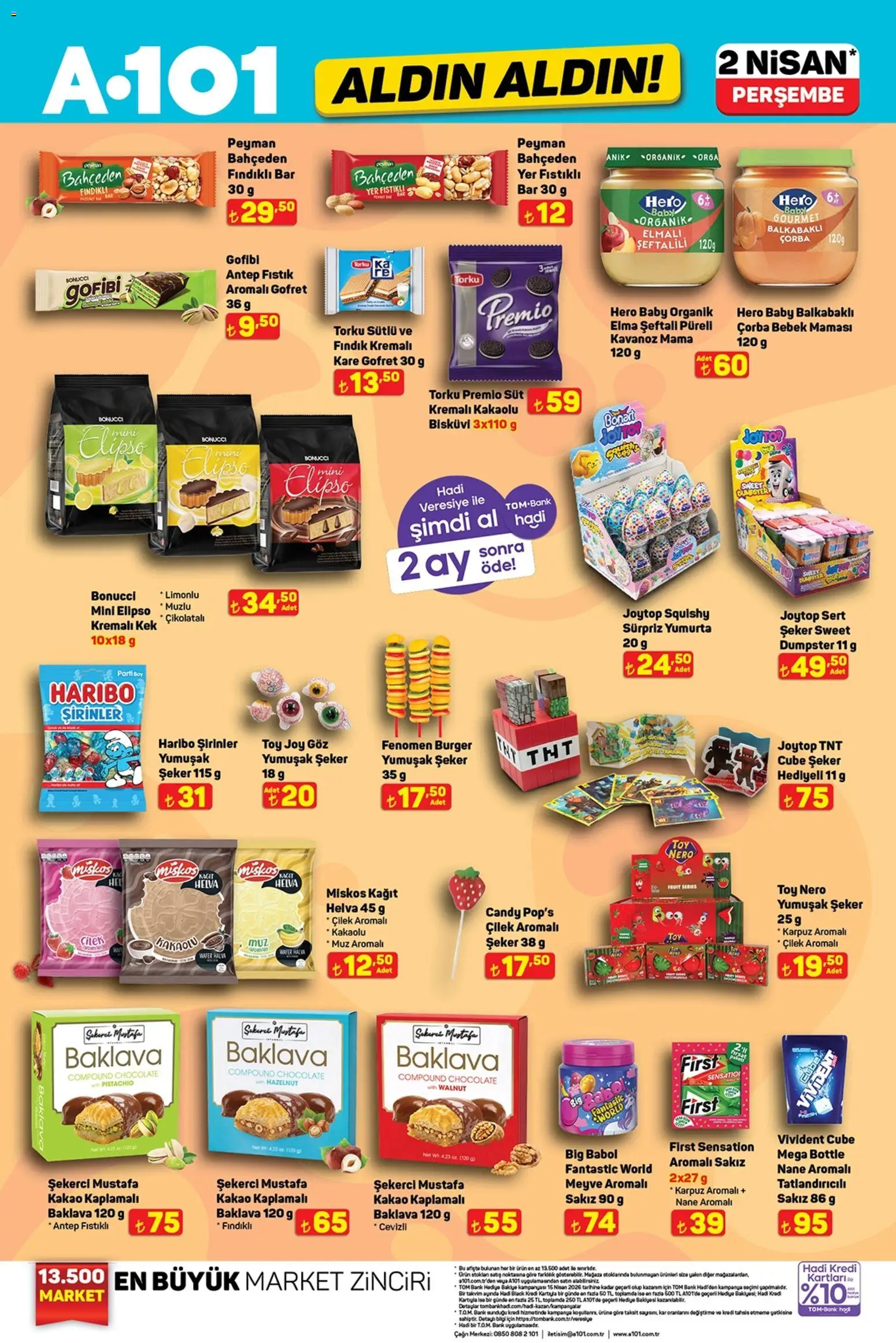 A101 - Katalog Aldın Aldın - 02.04.2026 tarihinden itibaren geçerlidir | Sayfa: 2 | Ürünler: Fıstık, Gofret, Şeftali, Karpuz