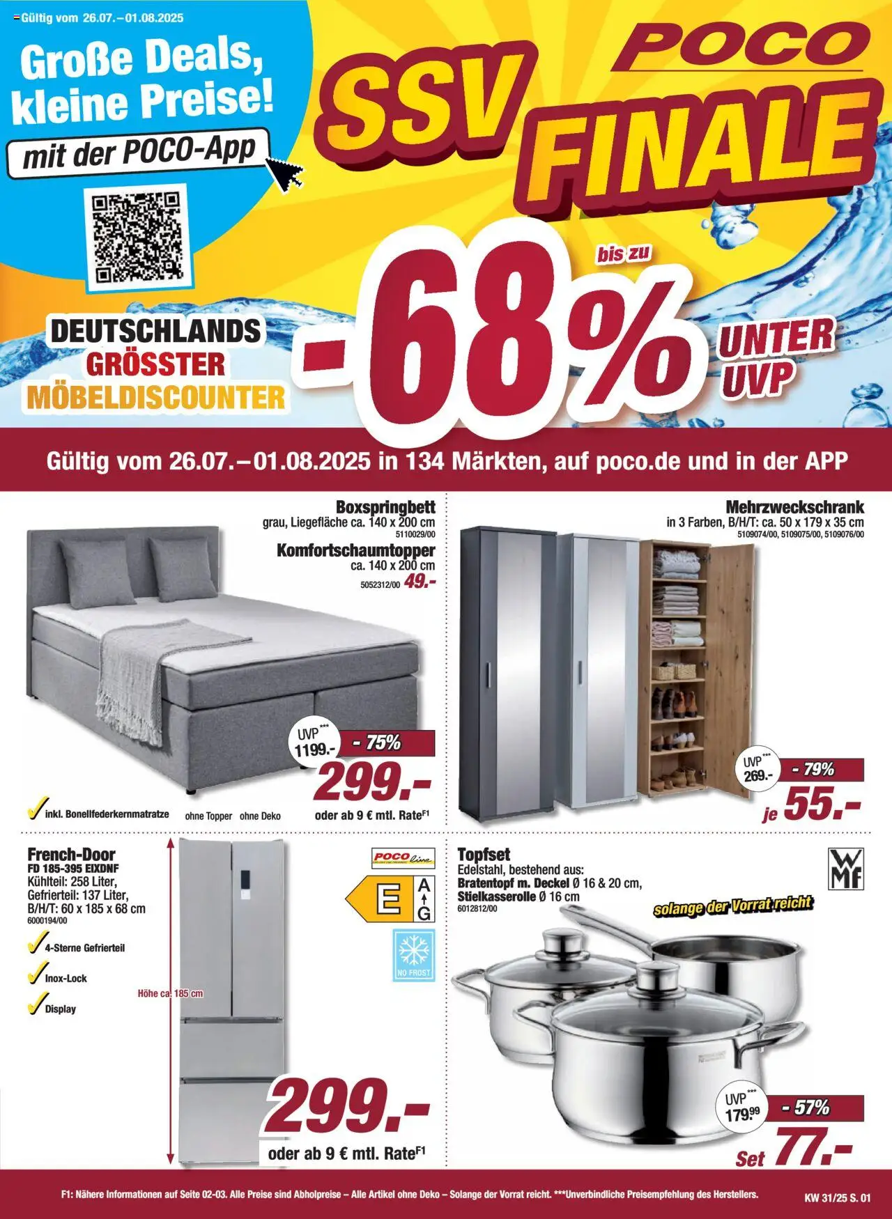Poco Prospekt 	 - gültig ab dem 26.07.2025 | Seite: 1 | Produkte: Boxspringbett, Topper