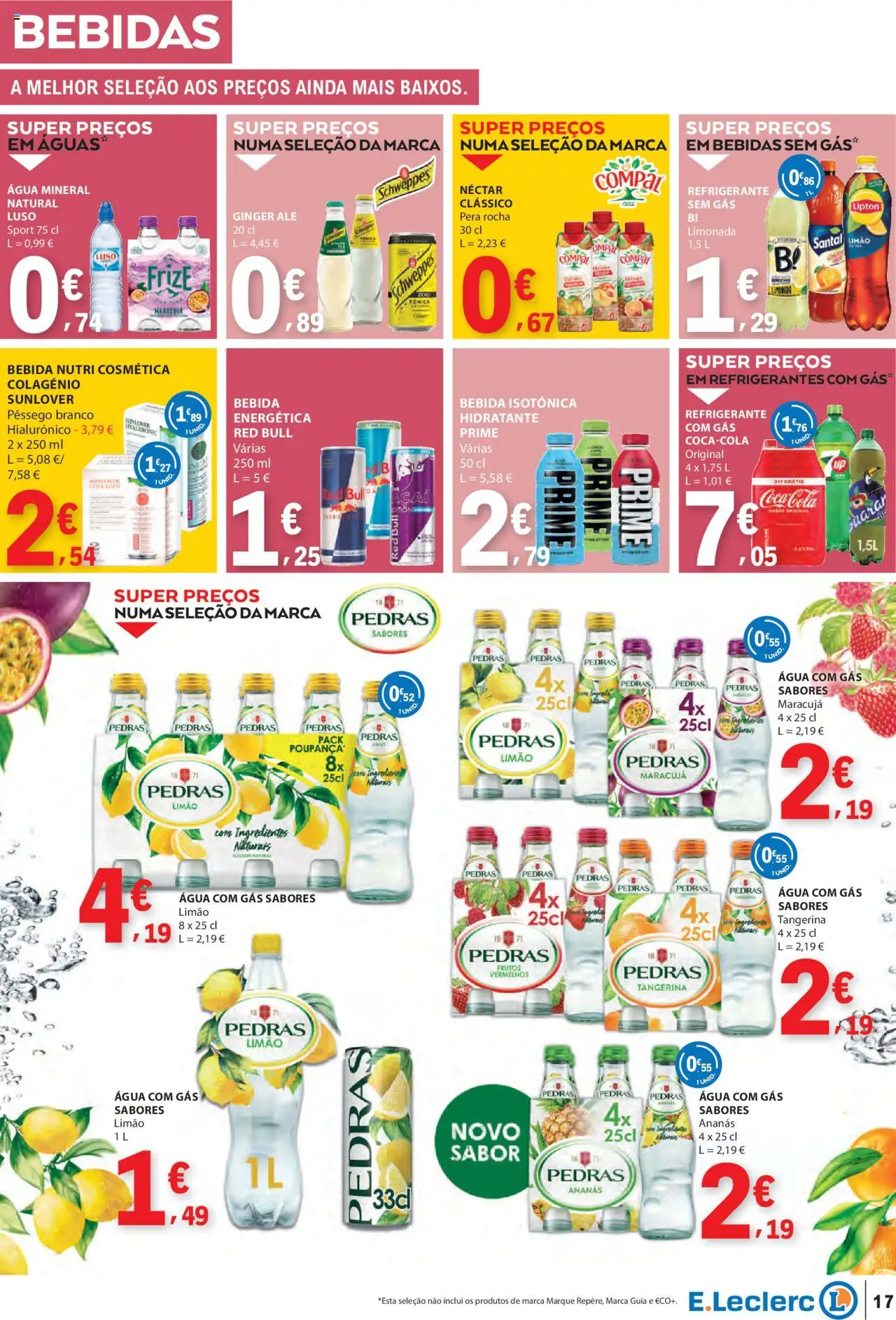 E.Leclerc folheto │ válido de 21.08.2025 | Página: 17 | Produtos: Agua, Refrigerante, Água com gás, Água mineral