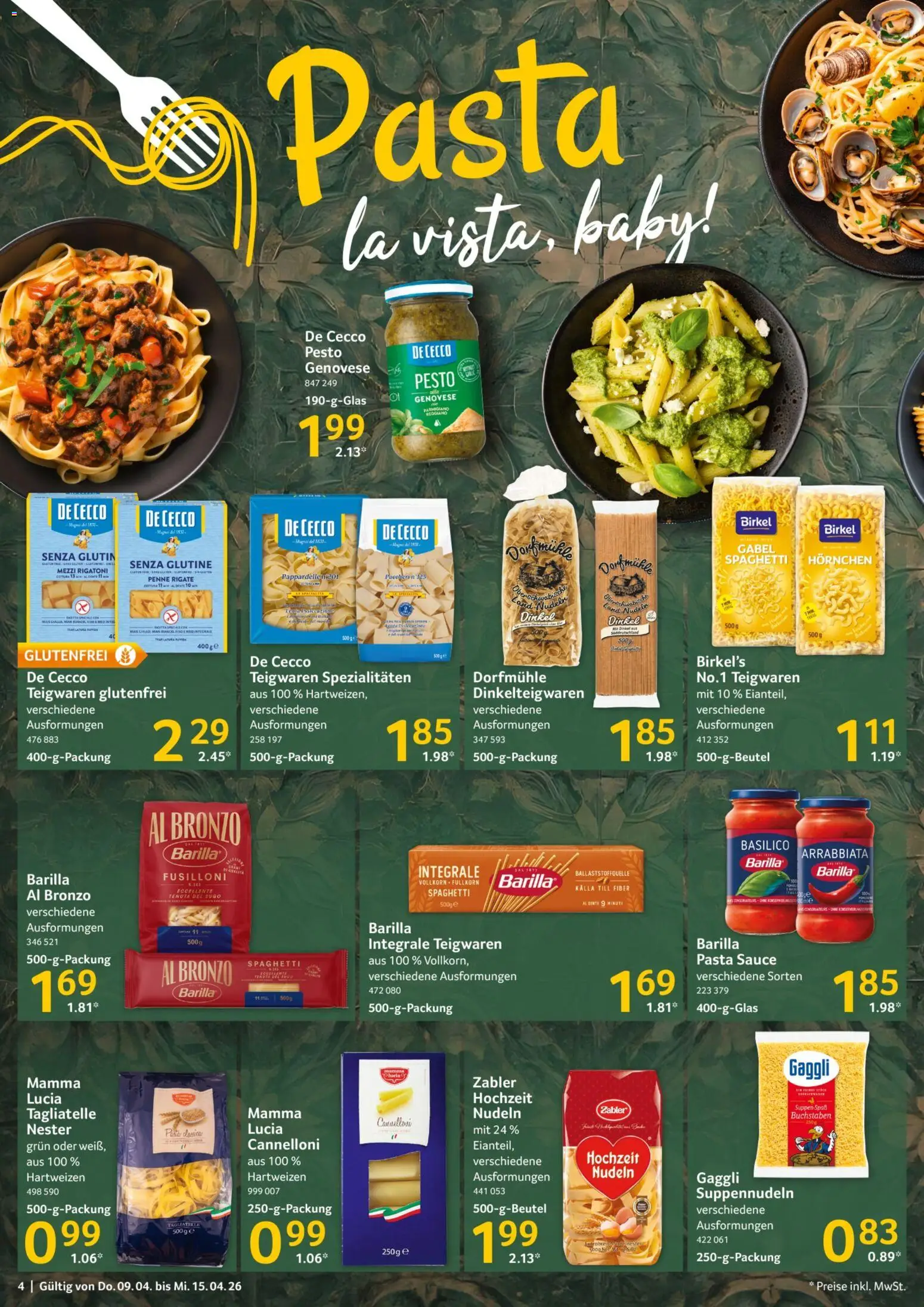 Selgros Prospekt 	 – gültig ab 09.04.2026 | Seite: 4 | Produkte: Barilla, Pasta, Nudeln