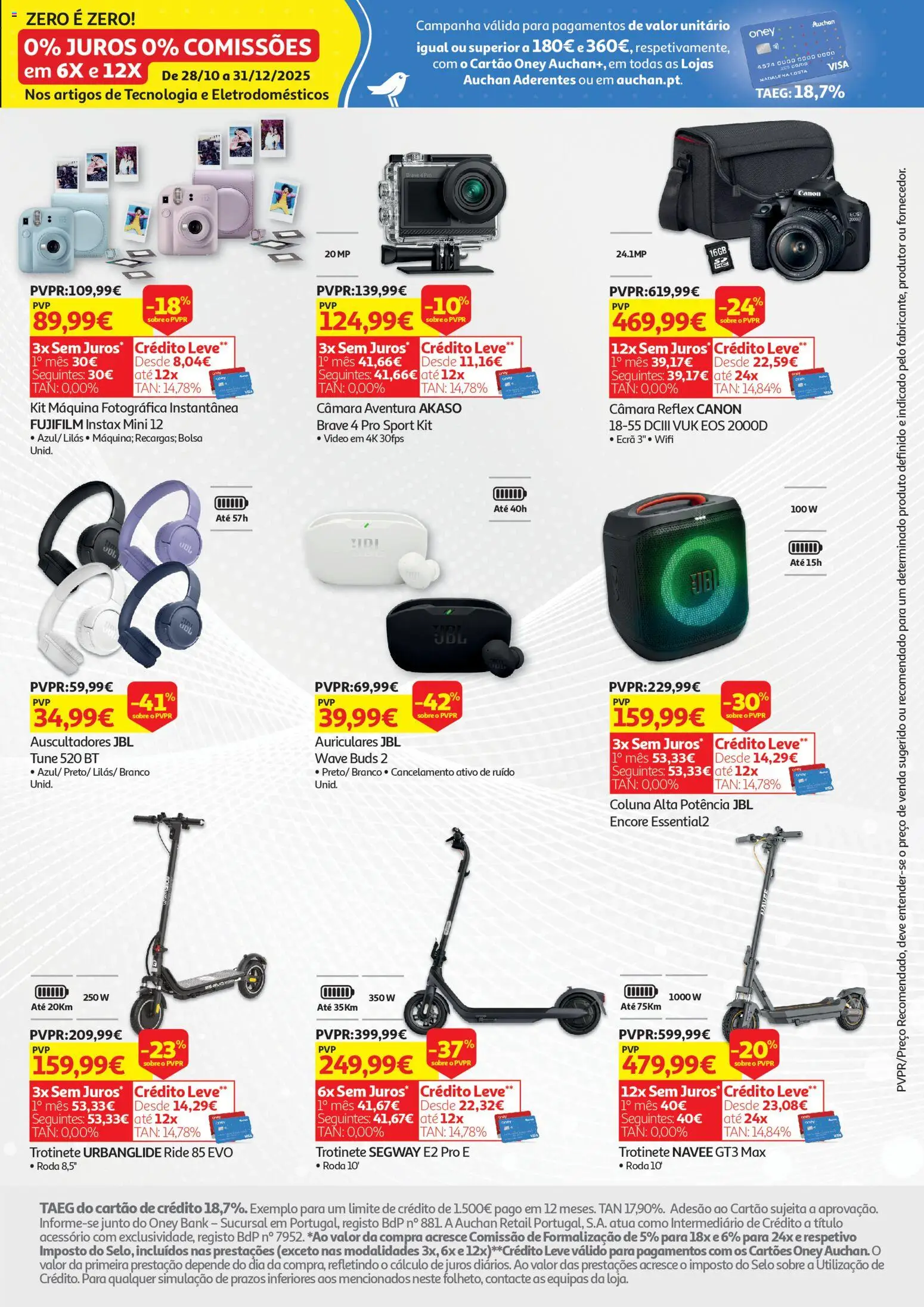 Auchan - Black Friday │ válido de 24.11.2025 | Página: 5 | Produtos: Vídeo, Bolsa, Trotinete, Máquina fotográfica