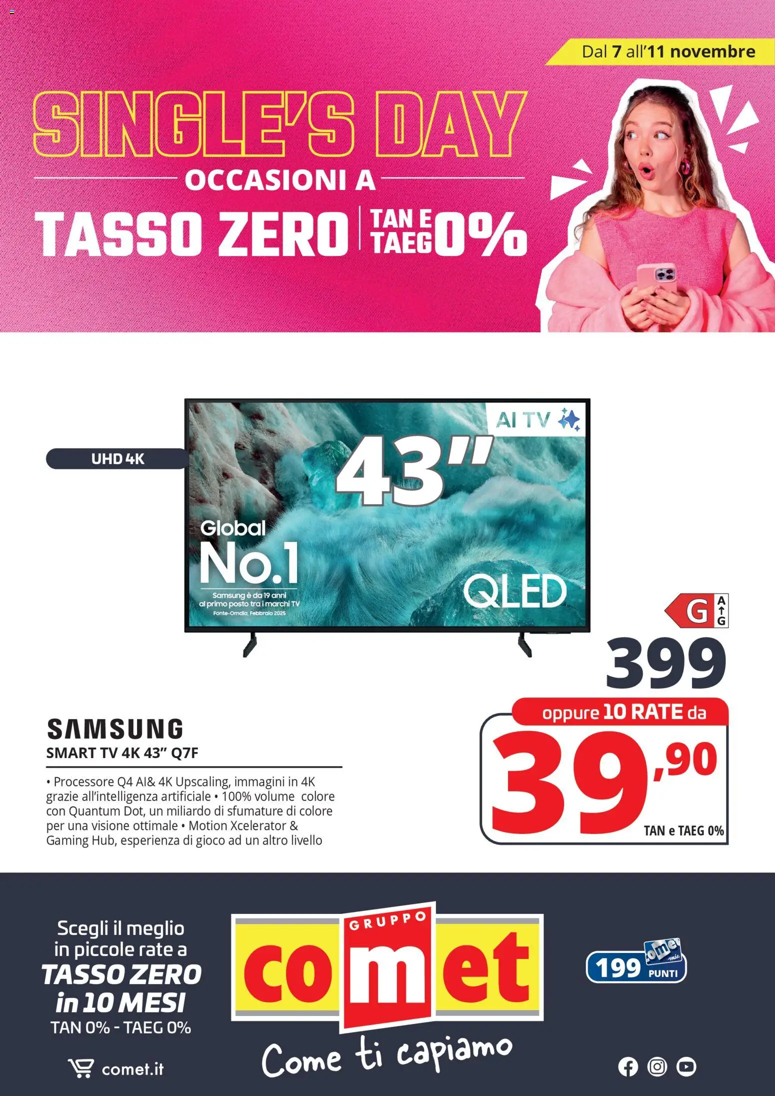 Volantino Comet del 07.11.2025 | Pagina: 39 | Prodotti: smart TV, TV, Gioco, Samsung
