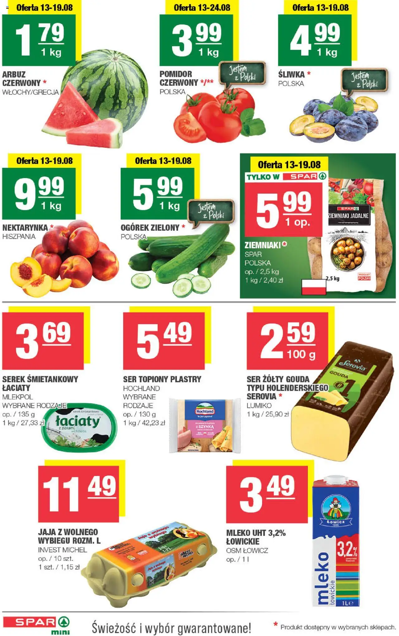 Spar Gazetka - Mini od 13.08.2025 | Strona: 2 | Produkty: Nektarynka, Serek, Mleko, Jaja