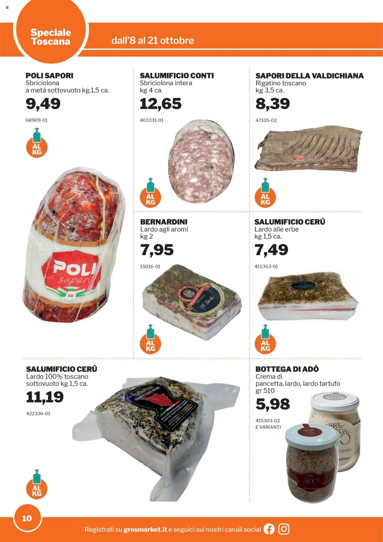 Volantino Sogegross del 08.10.2025 | Pagina: 10 | Prodotti: Tartufo, Crema