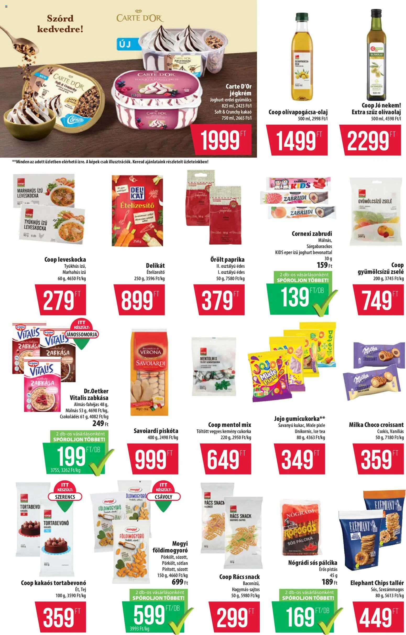 COOP akciós ujság - amely érvényes a következő dátumtól: 30.04.2026 | Oldal: 8 | Termékek: Leveskocka, Jégkrém, Ételízesítő, Olívaolaj