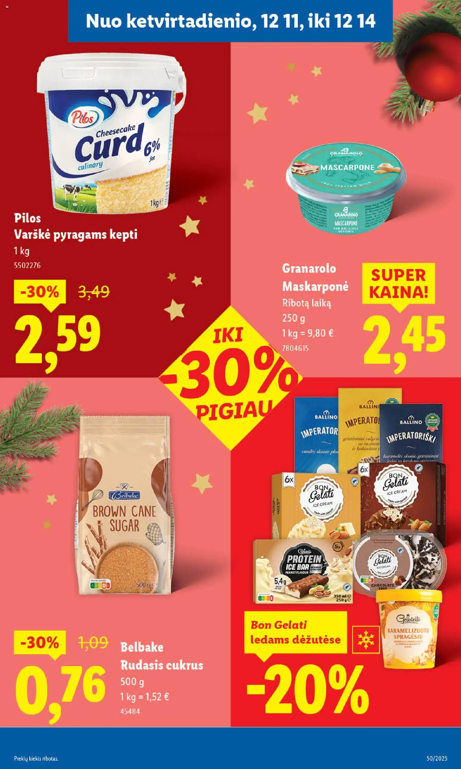 LIDL akcijos nuo 11.12.2025 | Puslapis: 15 | Prekių: Varškė, Rudasis cukrus, Cukrus