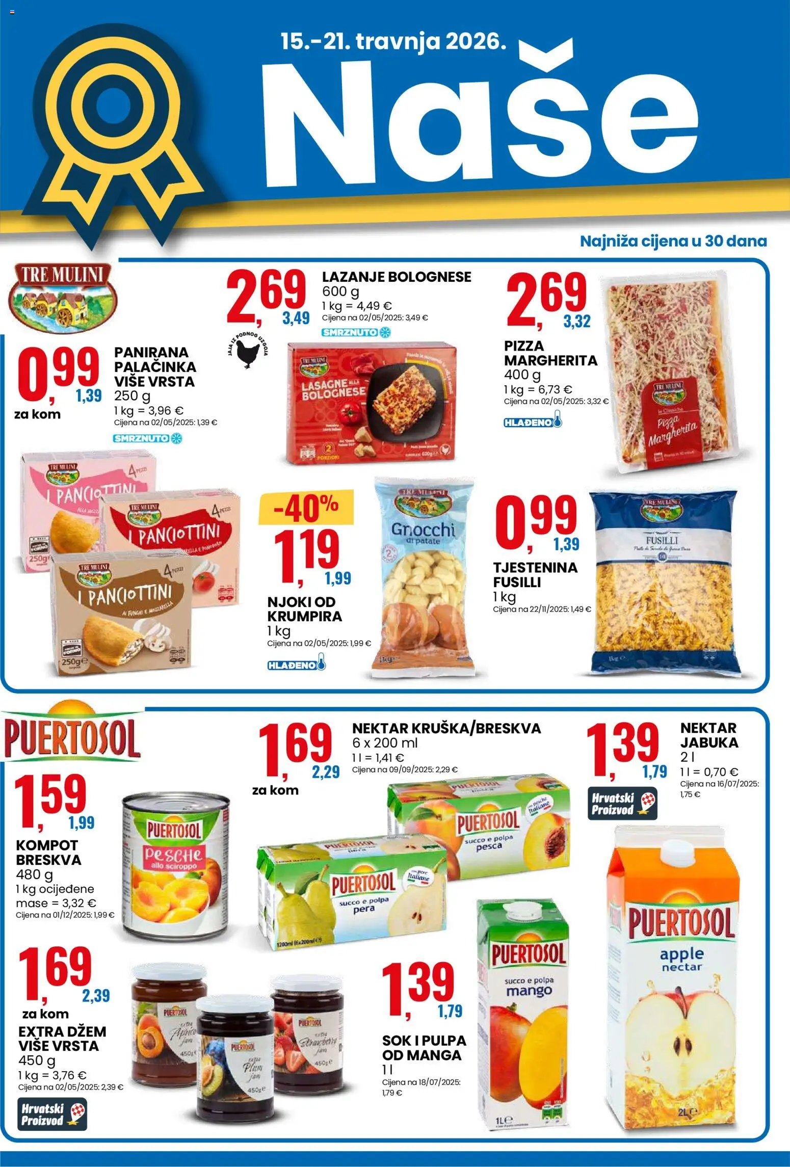 Eurospin katalog | vrijedi od 15.04.2026 | Stranica: 4 | Proizvodi: Tjestenina, Mango, Breskva, Jabuka