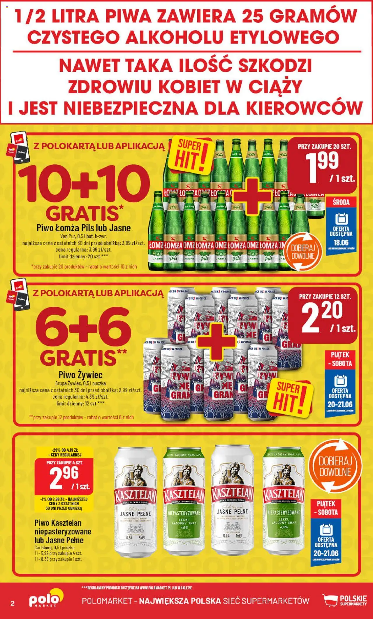 POLOmarket Gazetka od 18.06.2025 | Strona: 2 | Produkty: PC, Piwo
