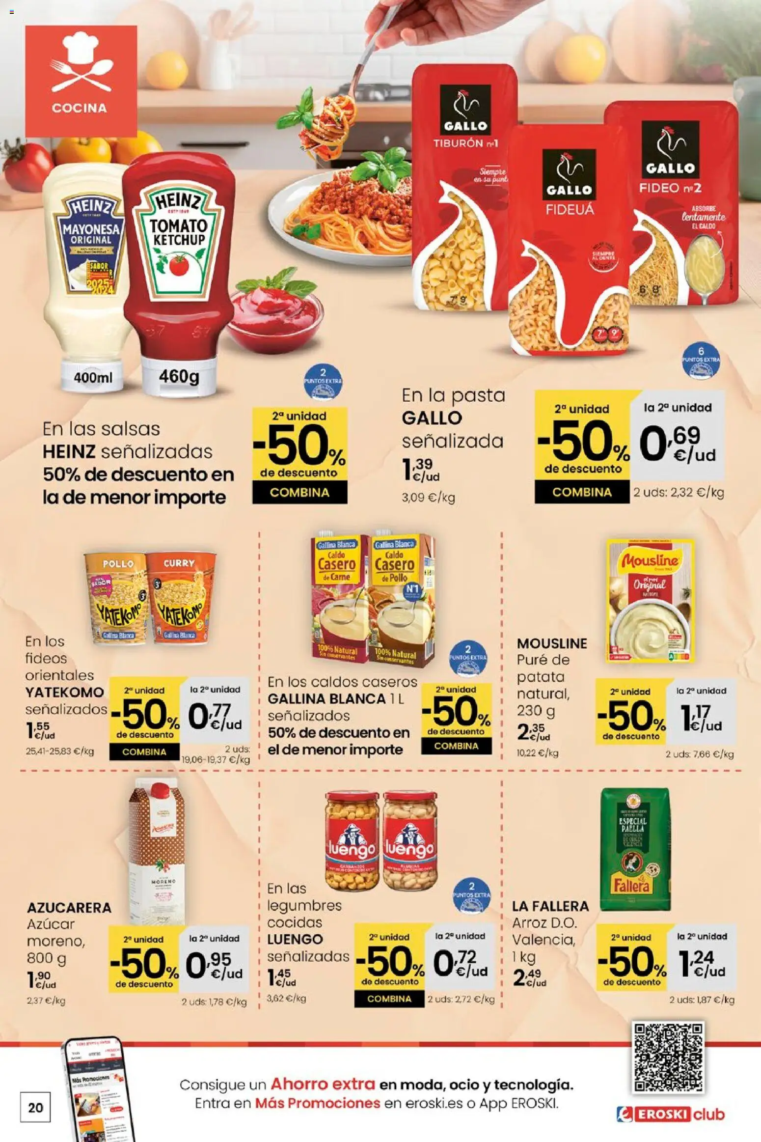 Eroski - Quen ben te quere farache aforrar │ válido desde el 15.01.2026 | Página: 20 | Productos: Carne de pollo, Pasta, Οθόνη προβολής, Cocina