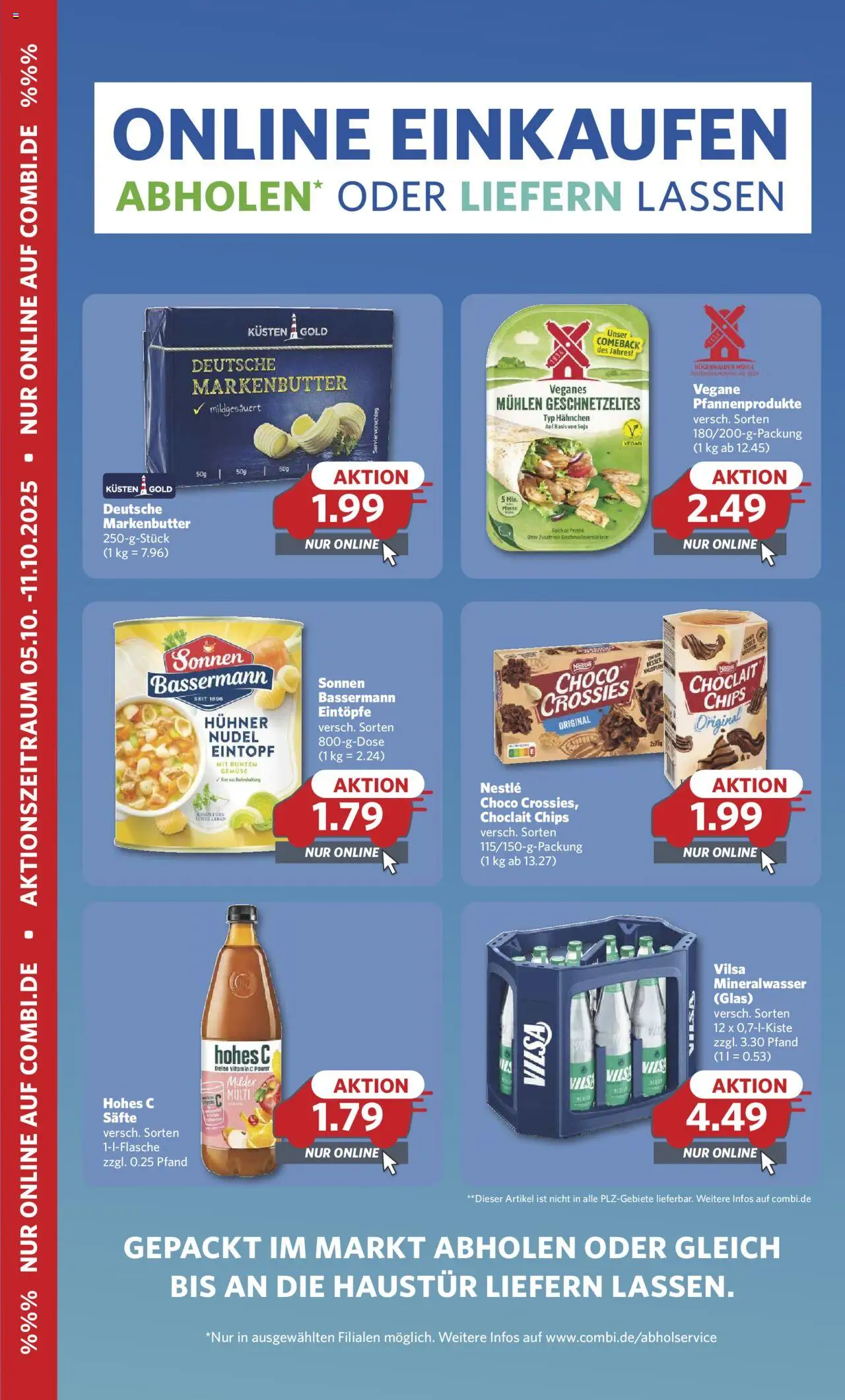 Comnbi Online Einkaufen – gültig ab 05.10.2025 | Seite: 1 | Produkte: Mühle, Mineralwasser, Hohes c, Chips