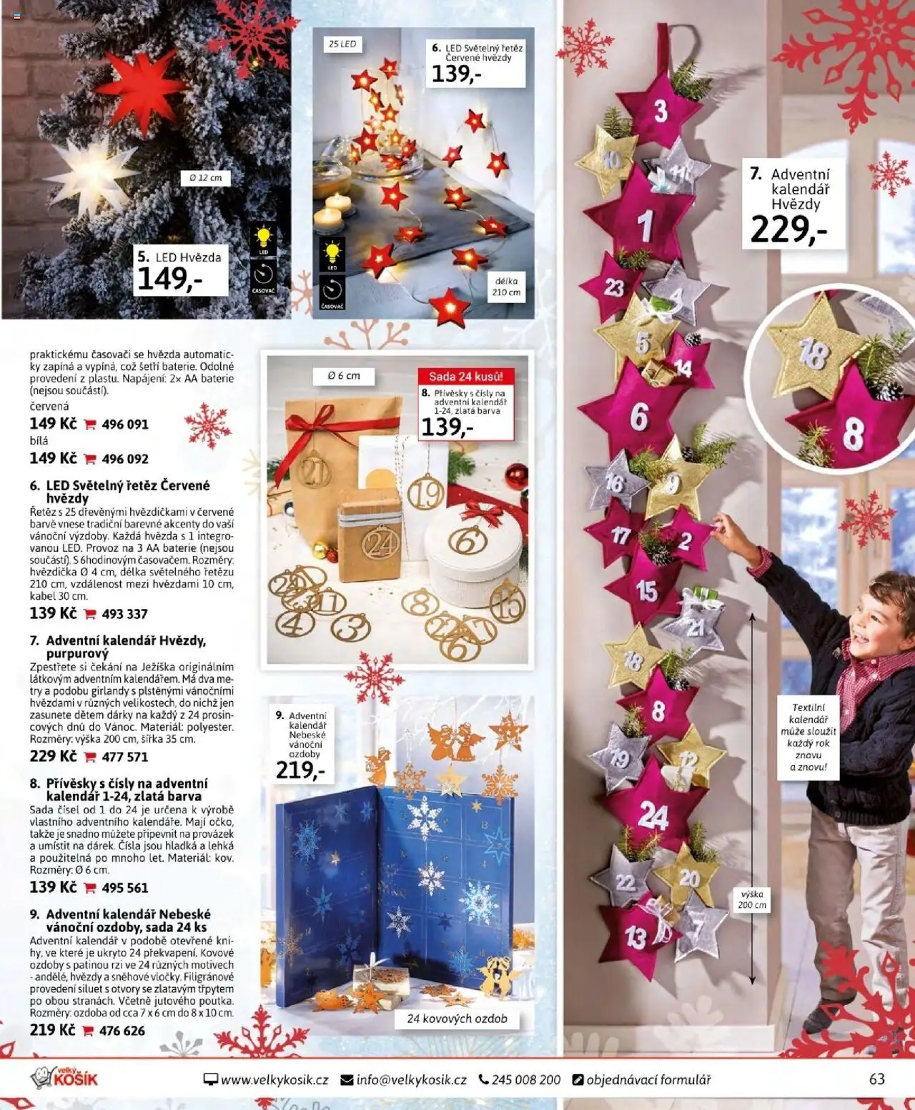 Velký Košík katalog říjen od 01.10.2025 | Strana: 63 | Produkty: Kalendář, Světelný řetěz, Baterie, LED