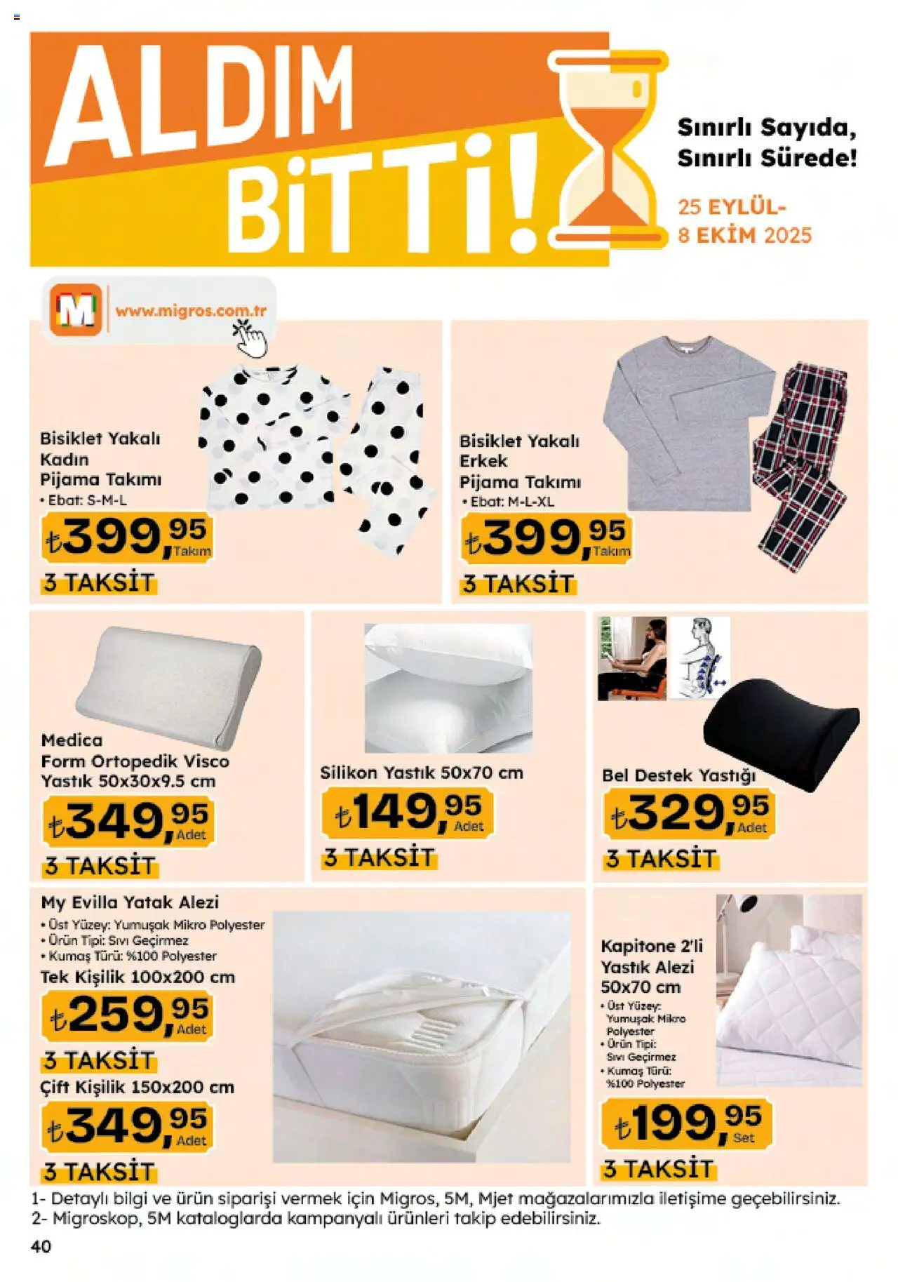 Migros Katalog - 5M Migroskop Dijital - 25.09.2025 tarihinden itibaren geçerlidir | Sayfa: 130 | Ürünler: Yatak, Yastık, Pijama