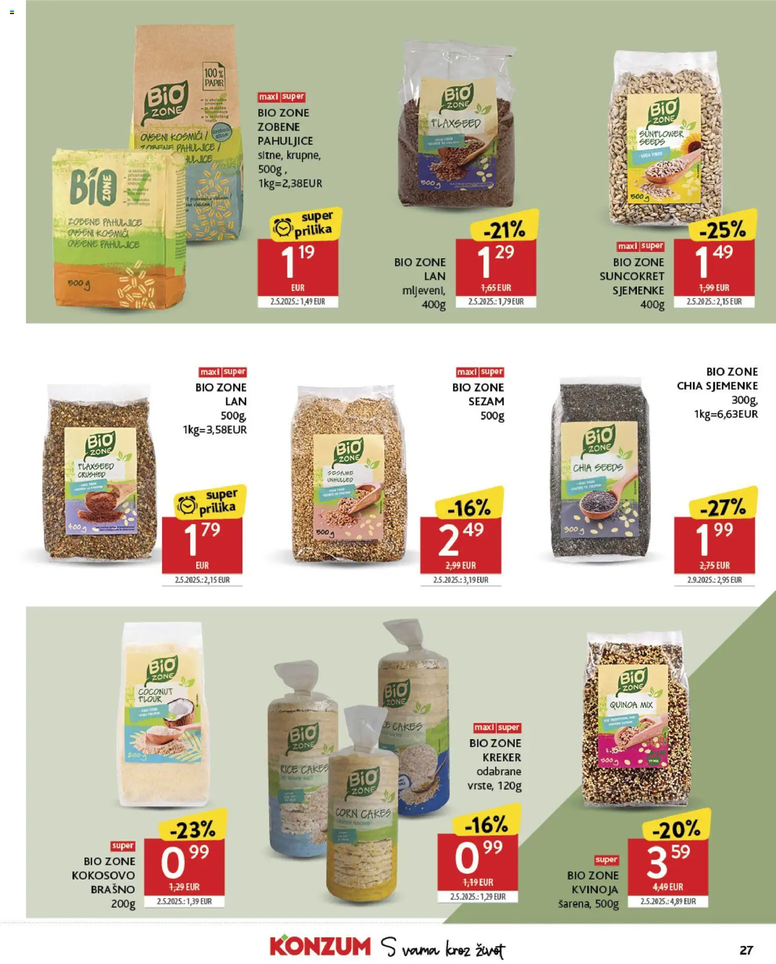 Konzum HR akciós ujság - amely érvényes a következő dátumtól: 05.11.2025 | Oldal: 27 | Termékek: Kréker, Quinoa