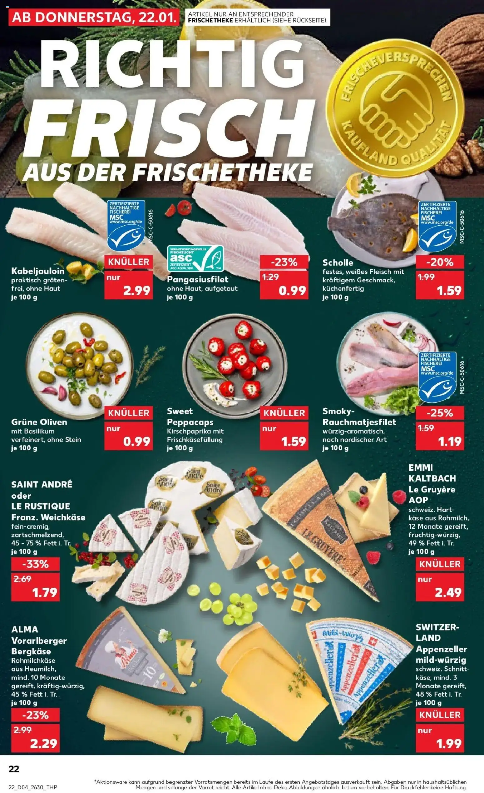 Kaufland prospekt Leipzig	 – gültig ab 25.01.2026 | Seite: 22 | Produkte: Käse, Fleisch