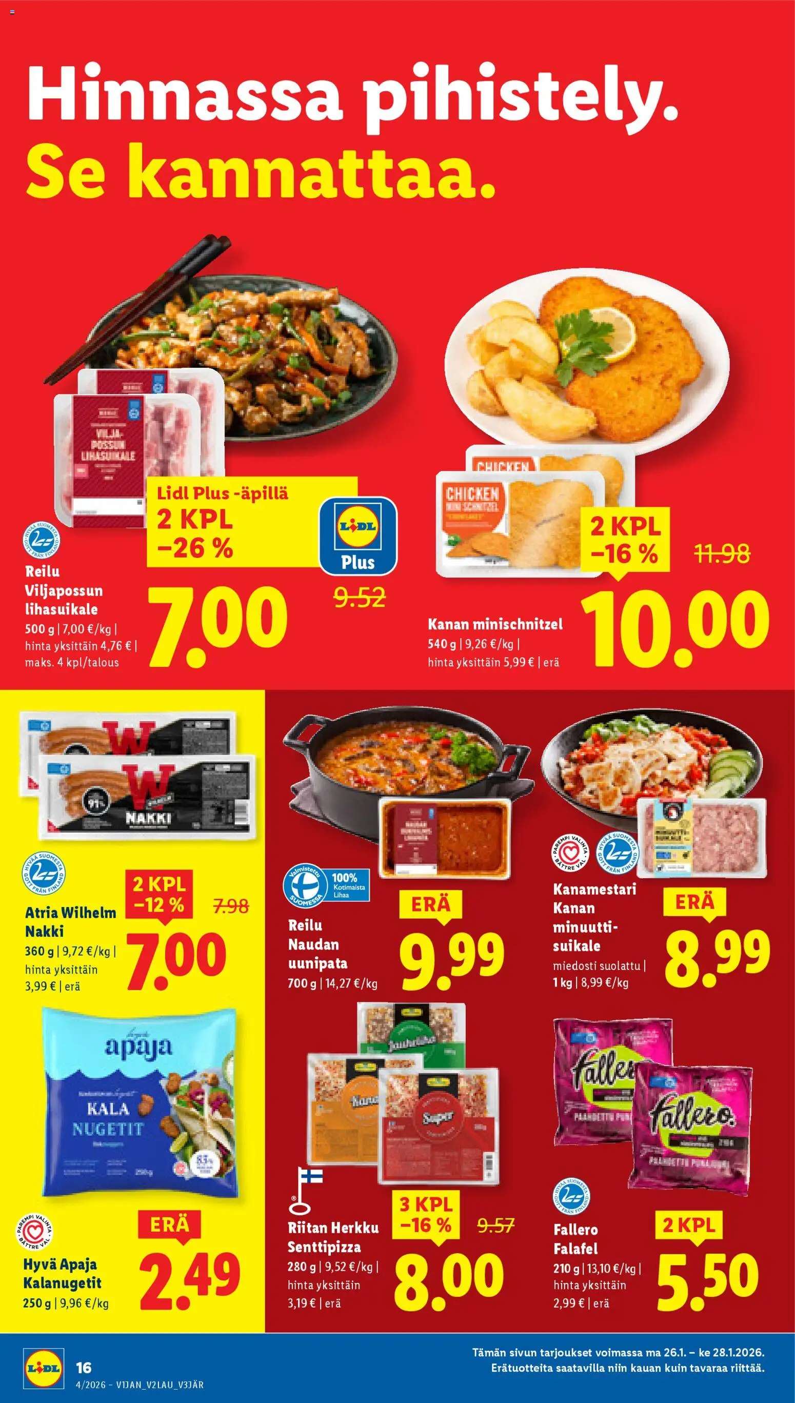 Lidl tarjoukset – voimassa 22.01.2026 alkaen | Sivu: 22 | Tuotteet: Nugetit, Falafel, Kala