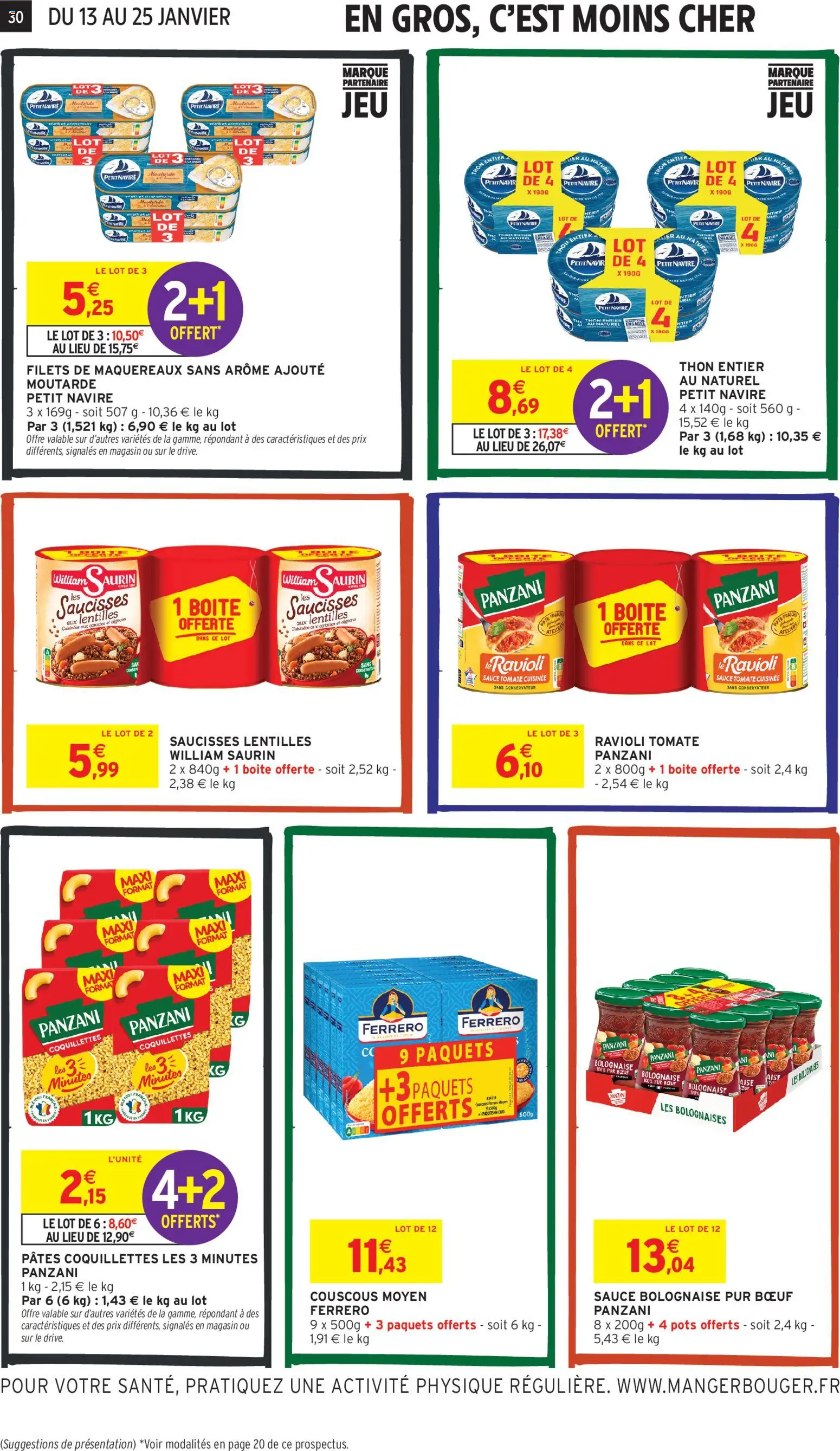 {H1} | Page: 30 | Produits: Carottes, Thon, Coquillettes, Pâtes