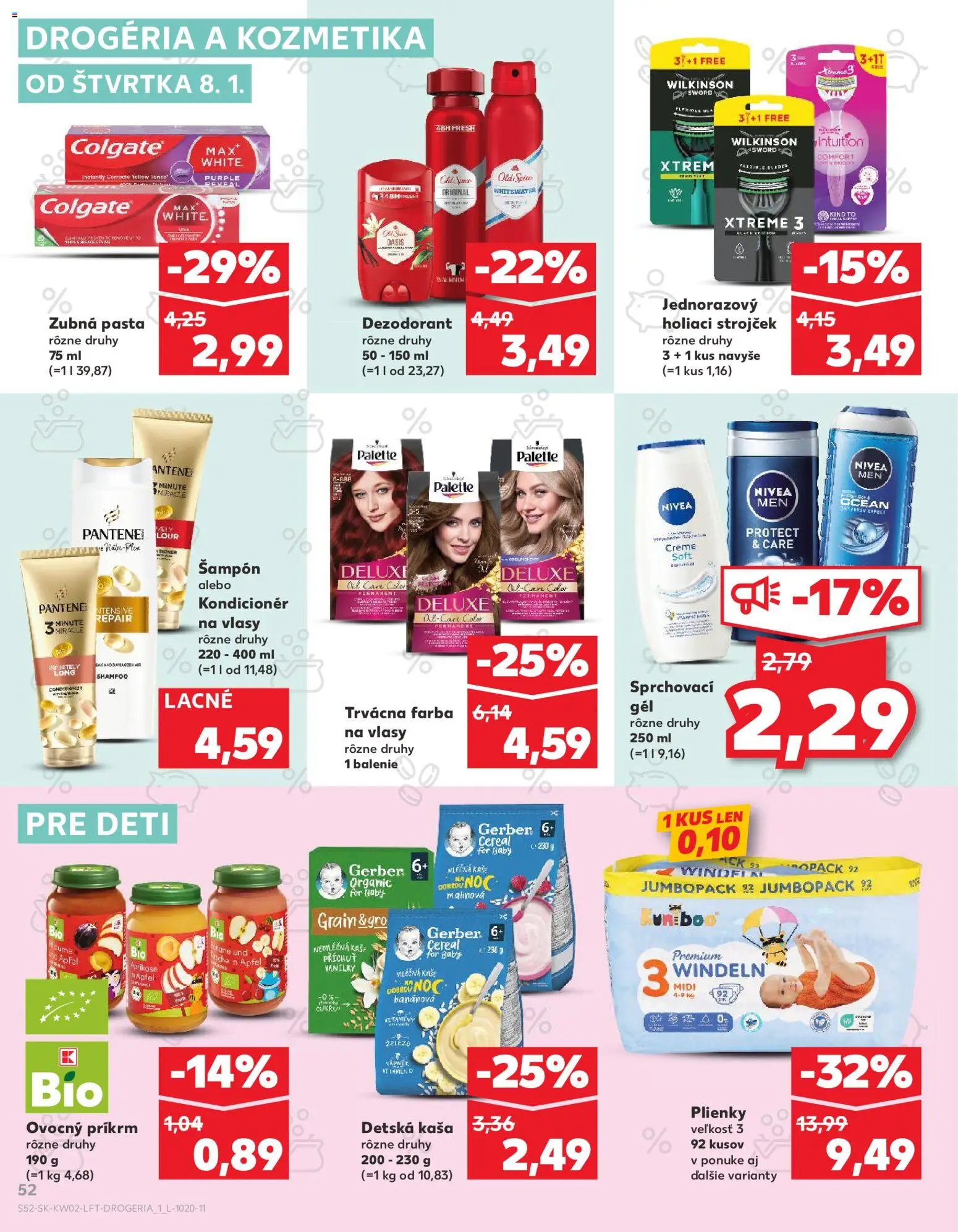 Nové Kaufland akcie – leták je platný od 08.01.2026 | Strana: 52 | Produkty: Strojček, Holiaci strojček, Zubná pasta