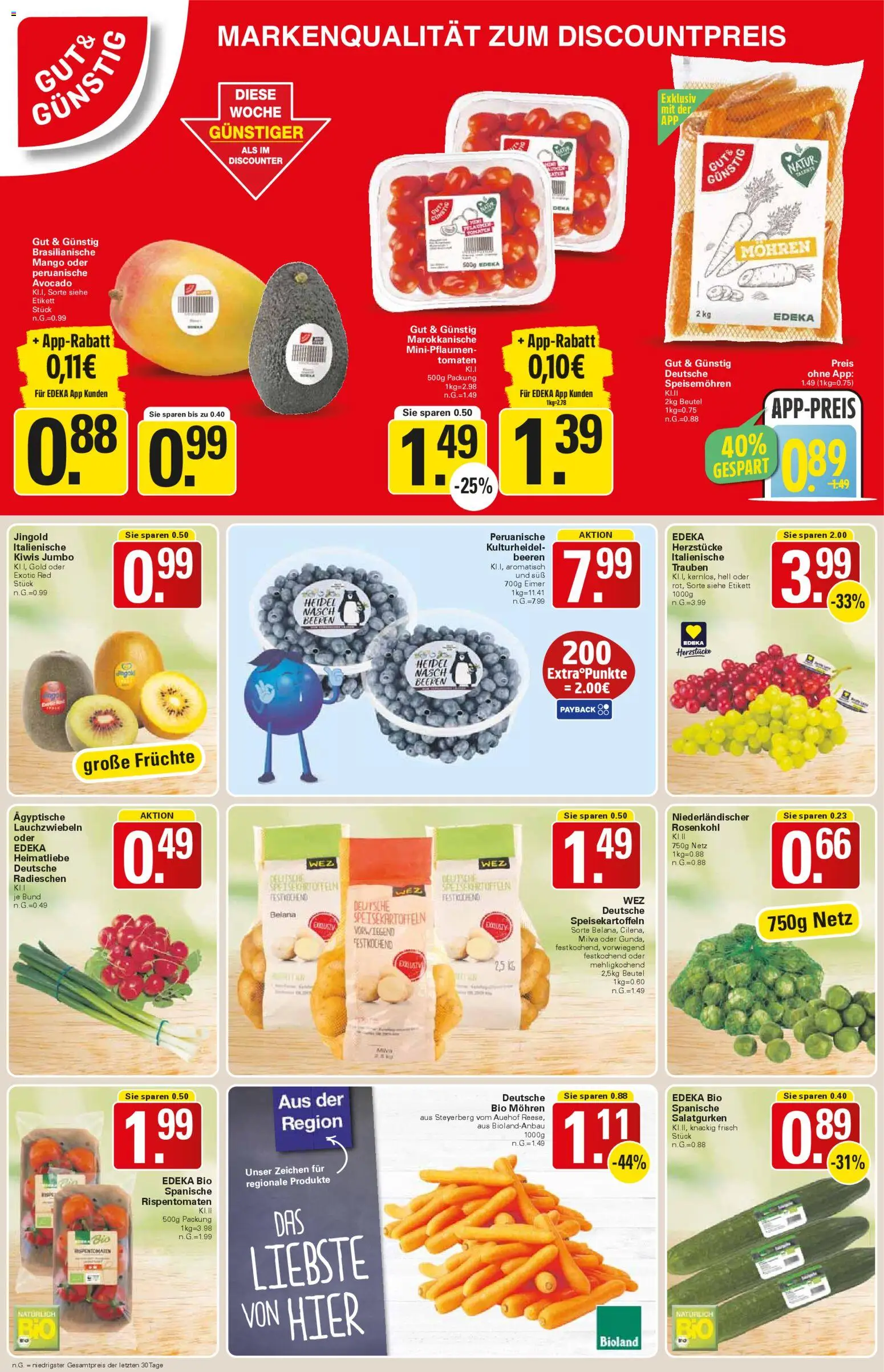 WEZ Prospekt – gültig ab 10.11.2025 | Seite: 4 | Produkte: Trauben, Tomaten, Mohren, Mango