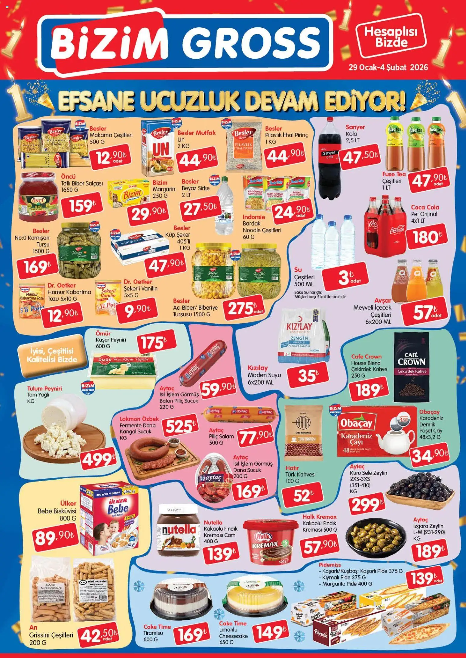 Bizim Toptan - Bizim Gross Fırsat Bülteni - 29.01.2026 tarihinden itibaren geçerlidir | Sayfa: 2 | Ürünler: Salam, Şeker, Fındık, Zselatin