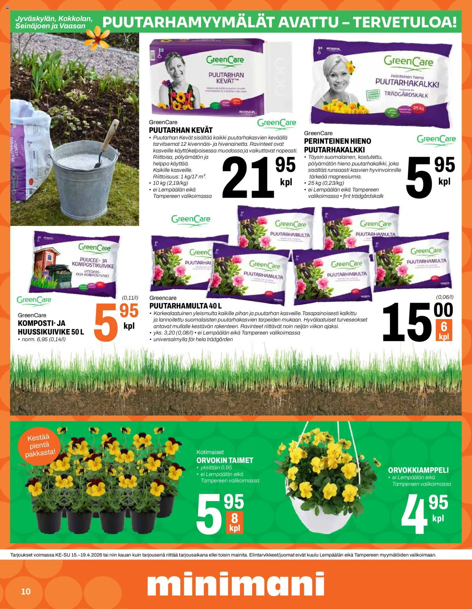 Minimani tarjoukset – voimassa 15.04.2026 alkaen | Sivu: 10 | Tuotteet: Komposti