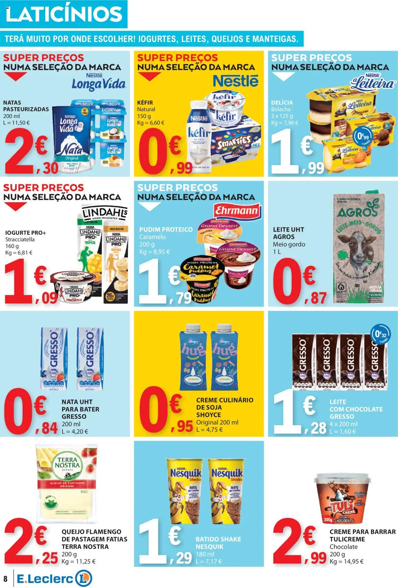 E.Leclerc - Folheto Semanal │ válido de 26.06.2025 | Página: 8 | Produtos: Soja, Nestlé, Creme, Natas
