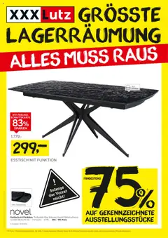 XXXL Lutz Größte Lagerräumungsverkauf gültig ab dem 18.08.2025