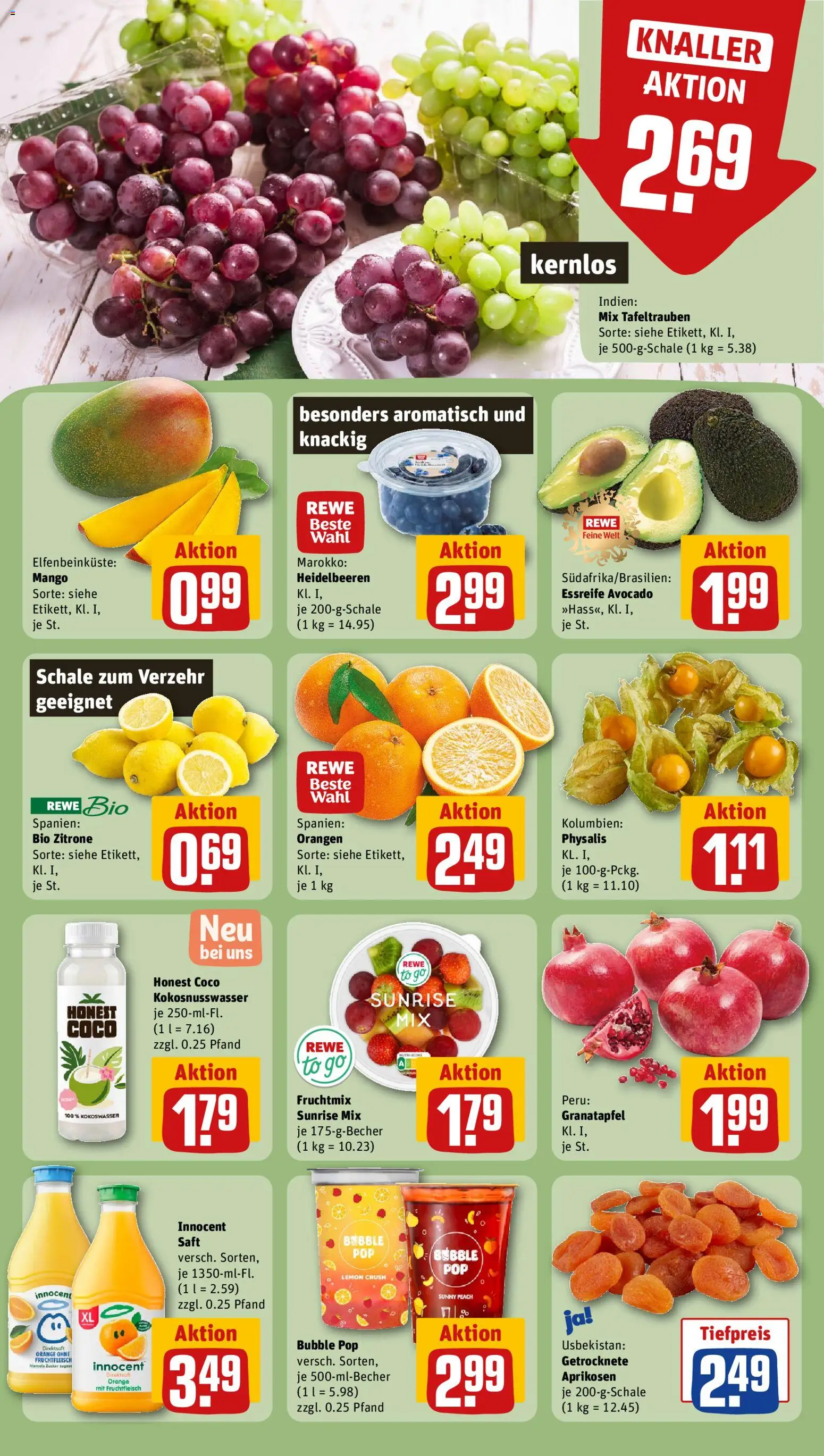 Rewe ihr Kaufpark Prospekt 	 – gültig ab 27.04.2026 | Seite: 4 | Produkte: Heidelbeeren, Zitrone, Mango, Saft